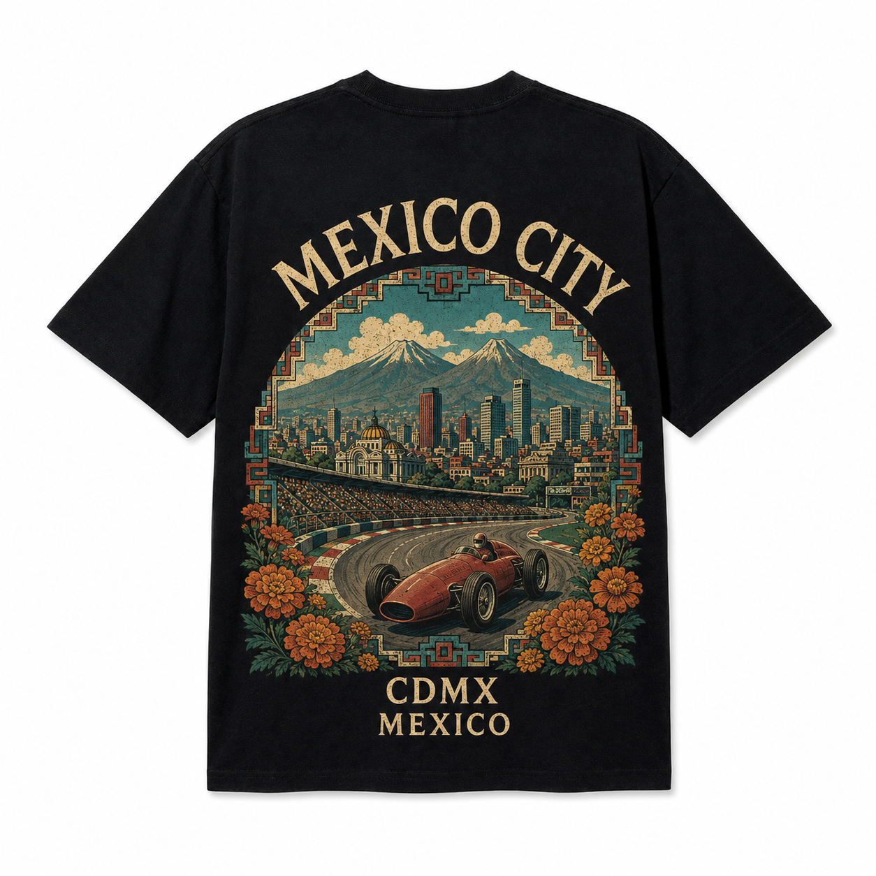 Retro Racing Destination Oversized Graphic T-Shirt