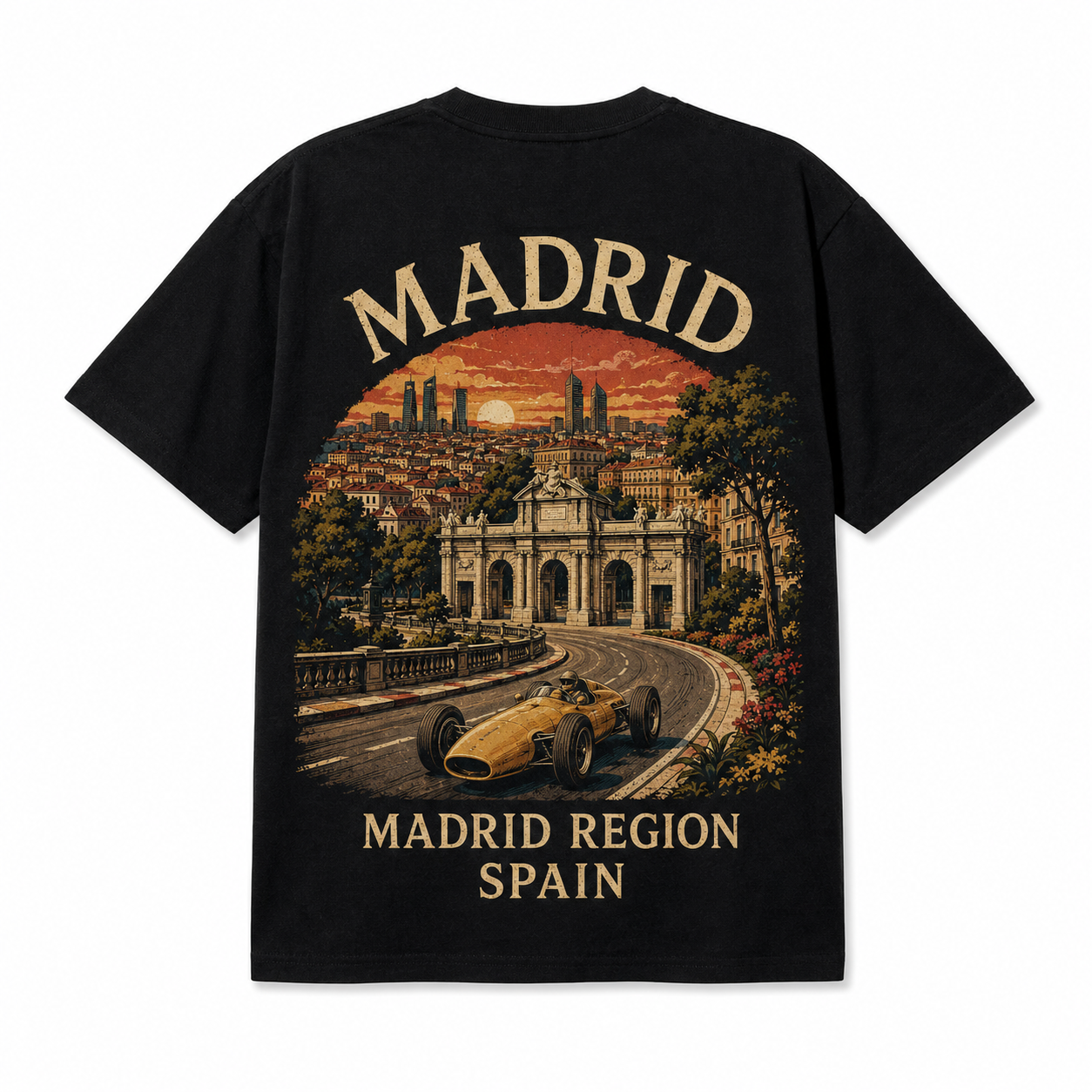 Retro Racing Destination Oversized Graphic T-Shirt