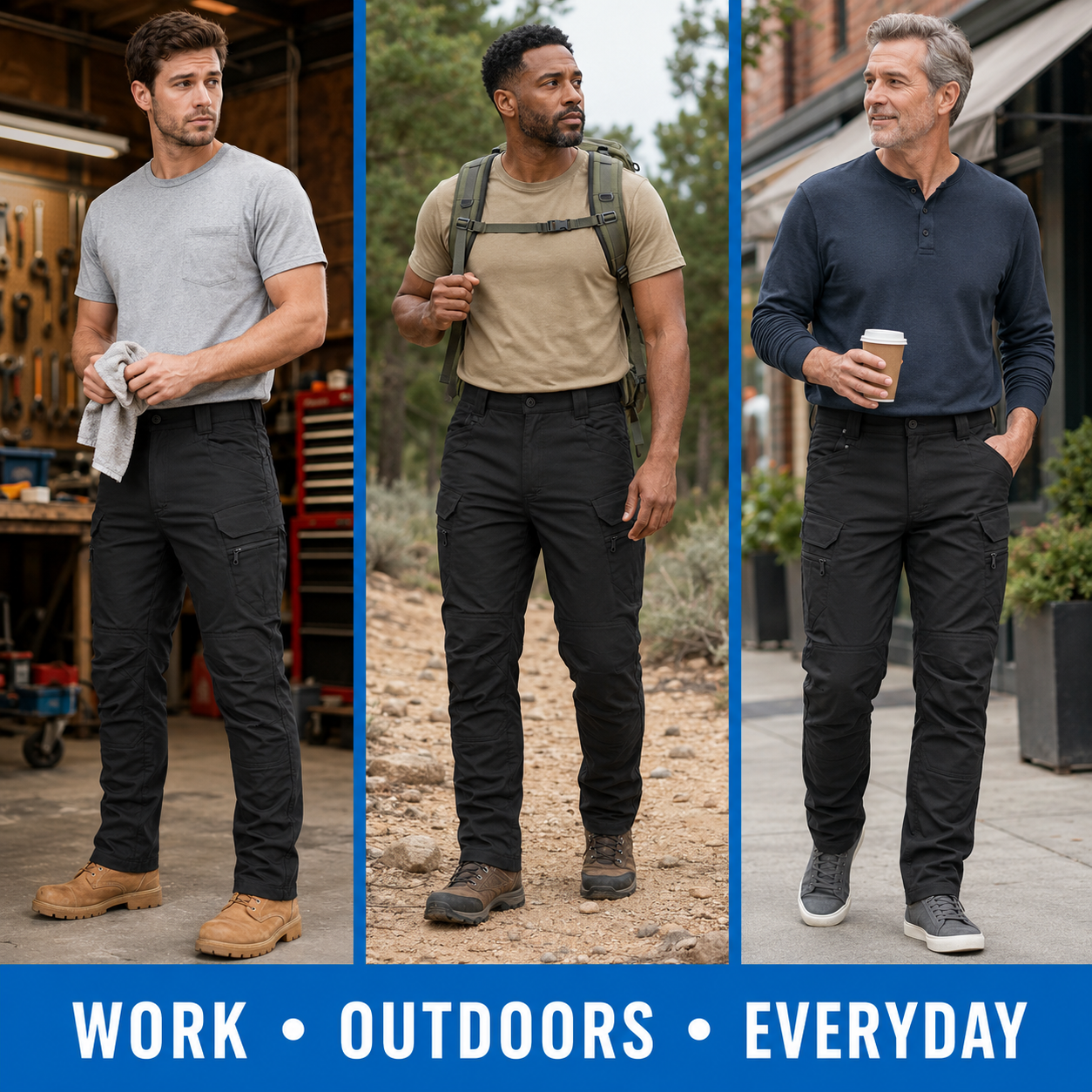 Men's Stretch Tactical Cargo Work Pants Multi-Pack