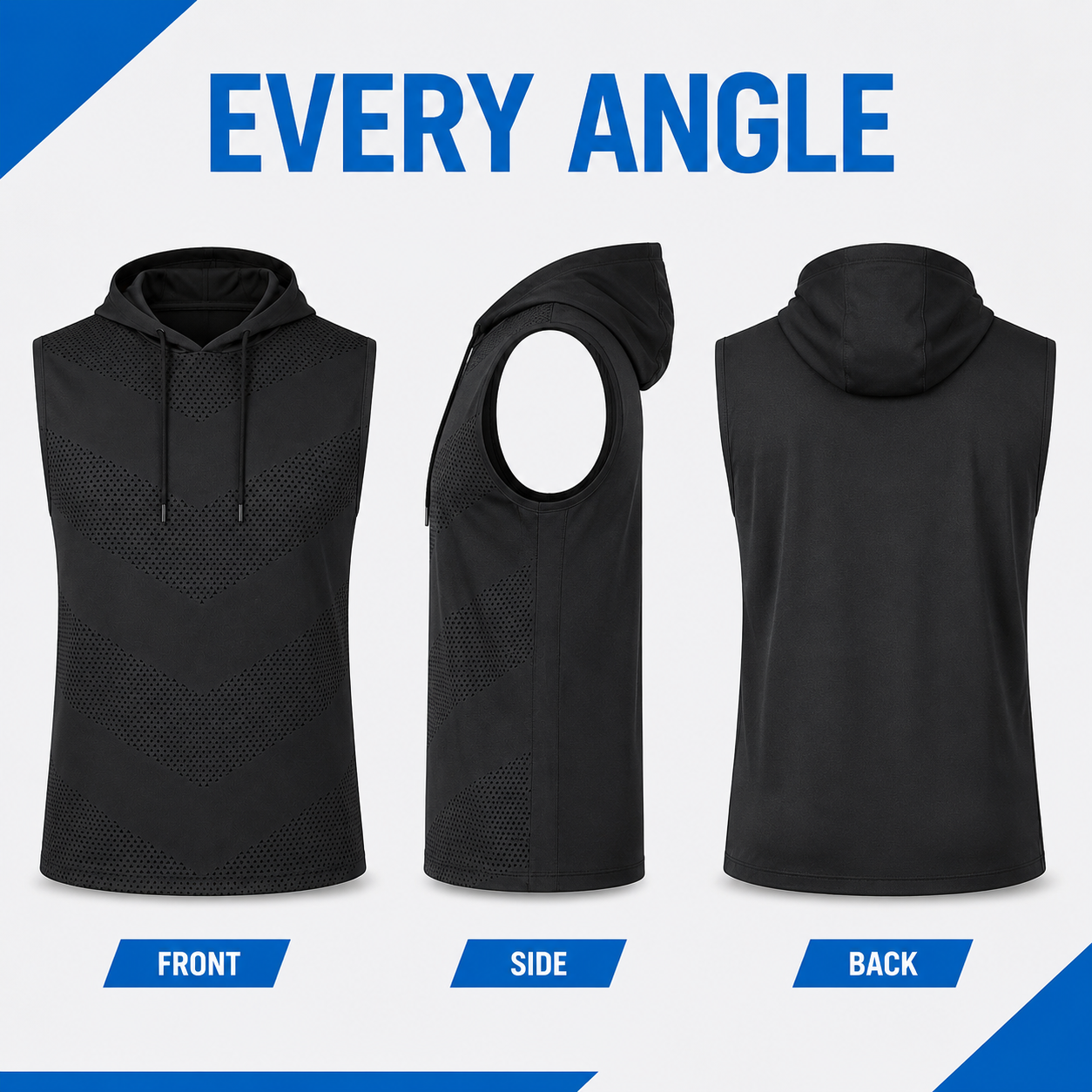 Men's Ventilated Sleeveless Athletic Hoodies
