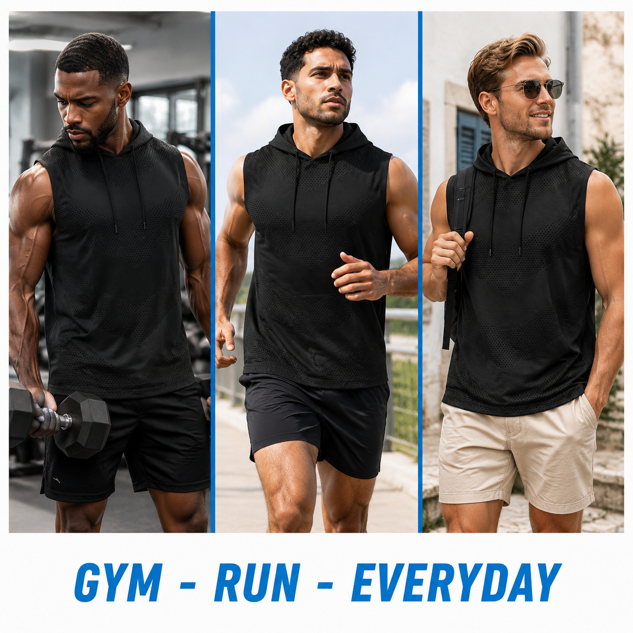 Men's Ventilated Sleeveless Athletic Hoodies