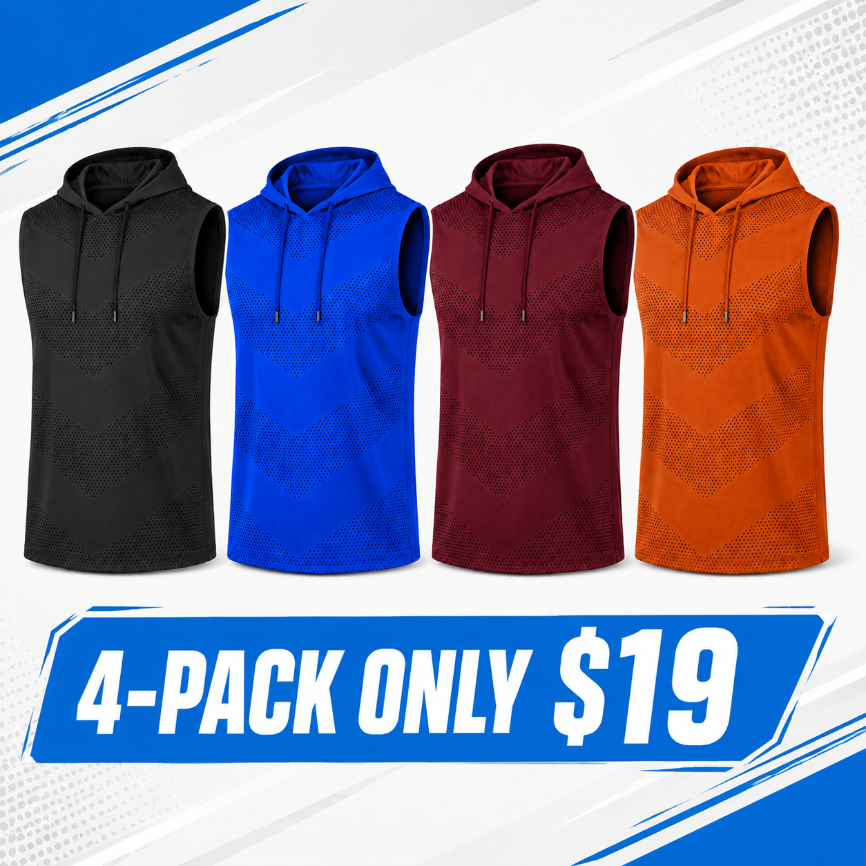 Men's Ventilated Sleeveless Athletic Hoodies