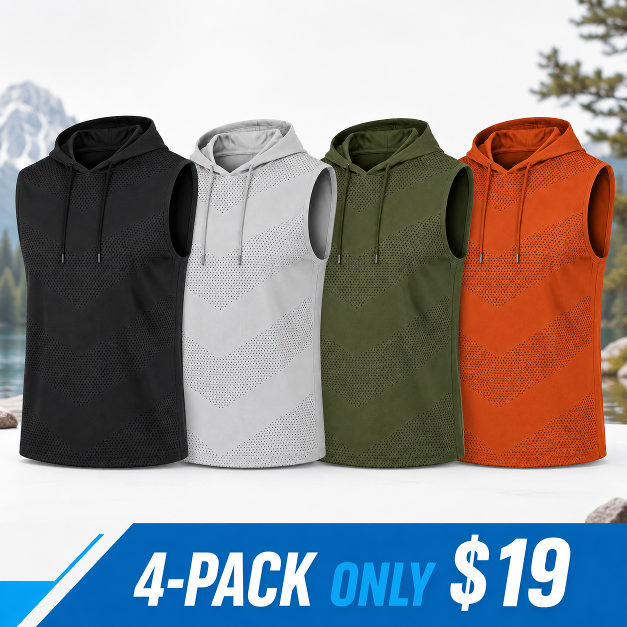 Men's Ventilated Sleeveless Athletic Hoodies