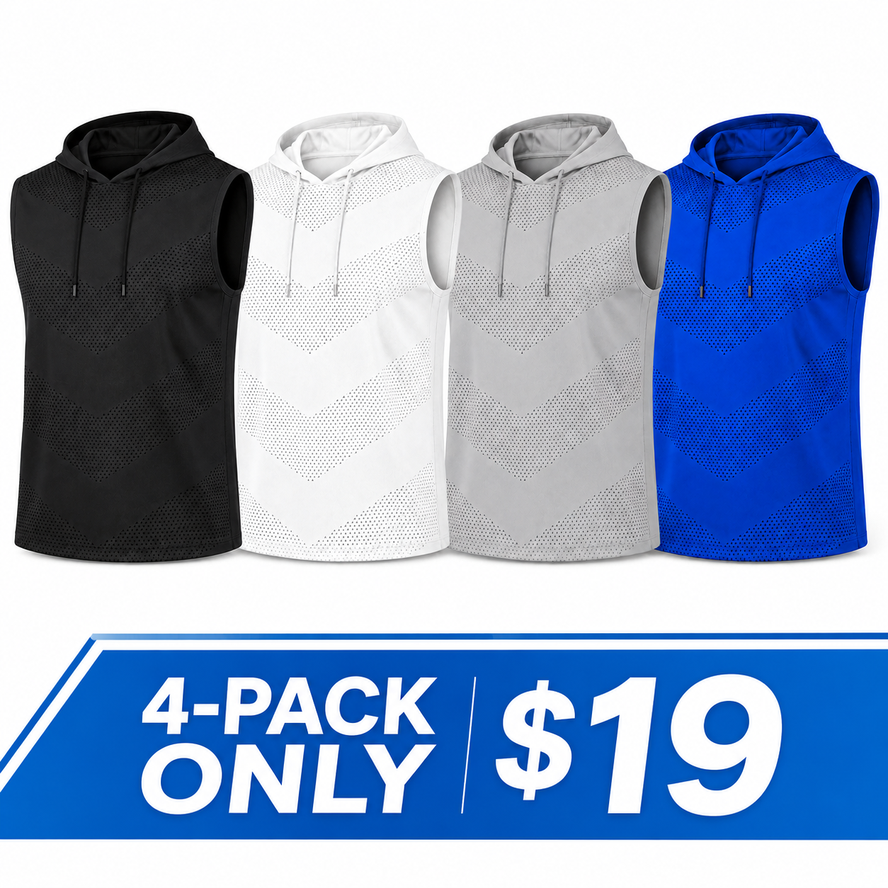 Men's Ventilated Sleeveless Athletic Hoodies
