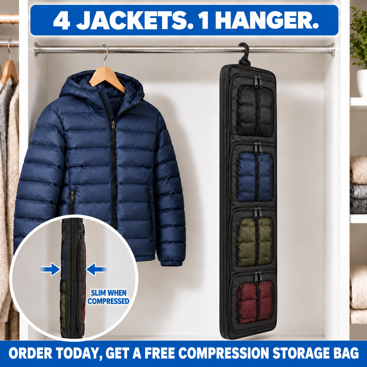 Men's Lightweight Hooded Puffer Jacket Multipack - Quilted Zip-Up Everyday Outerwear