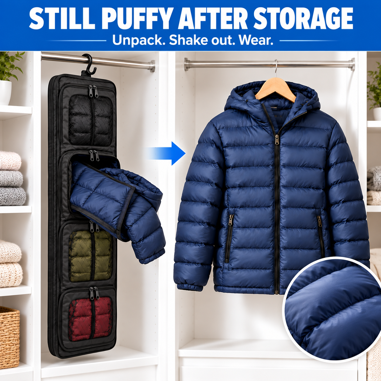 Men's Lightweight Hooded Puffer Jacket Multipack - Quilted Zip-Up Everyday Outerwear