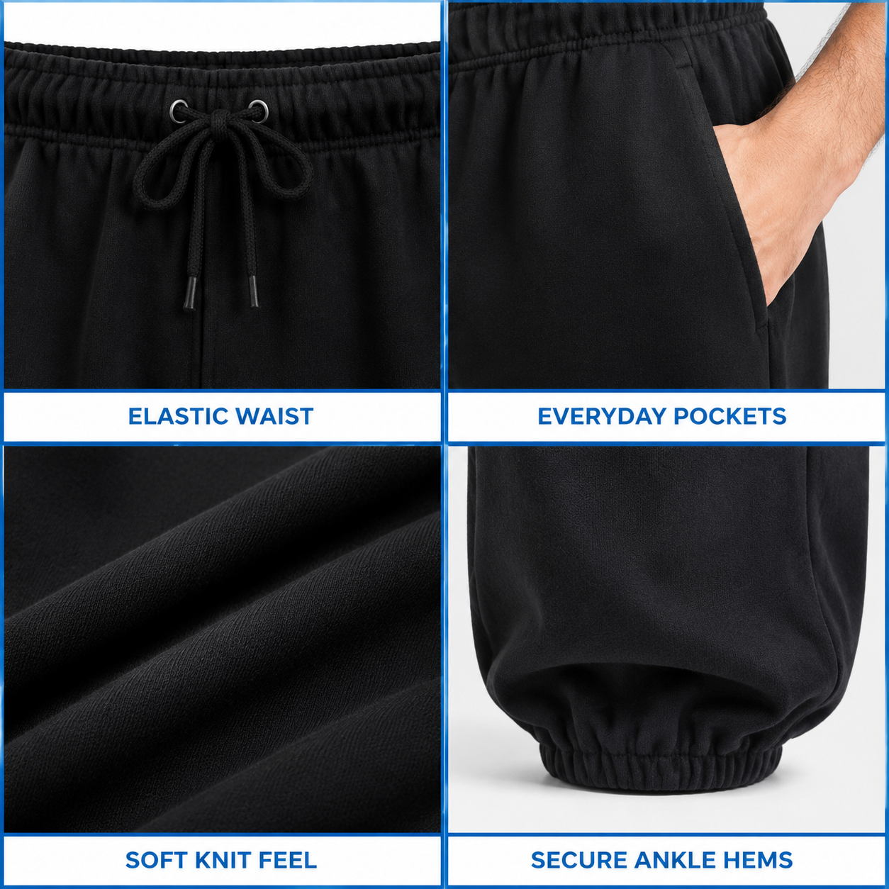 Men's Relaxed Baggy Sweatpants - Drawstring Everyday Joggers