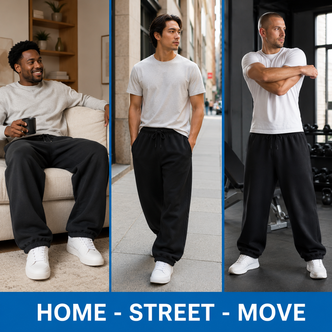 Men's Relaxed Baggy Sweatpants - Drawstring Everyday Joggers