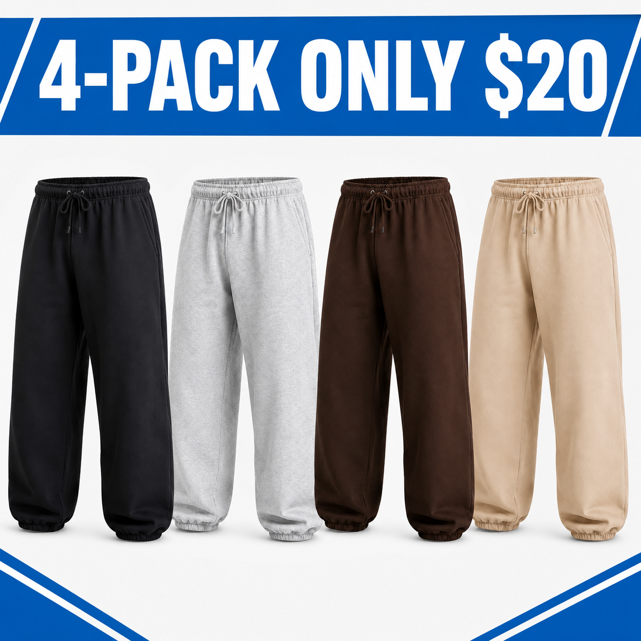 Men's Relaxed Baggy Sweatpants - Drawstring Everyday Joggers