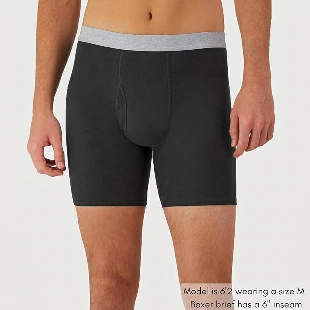 6-Pack Men's Cool & Breathable Cotton Boxer Briefs