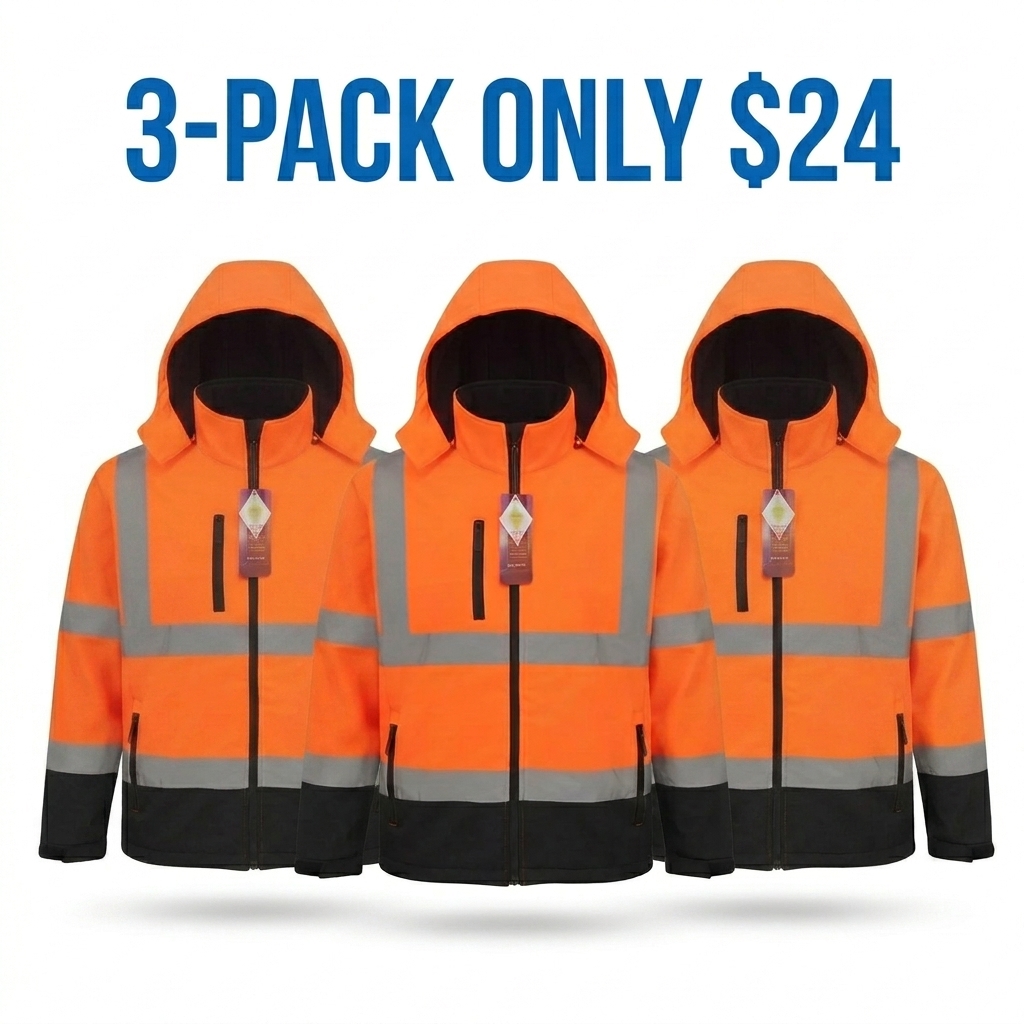 Men's Reflective Hooded Waterproof Work Jacket