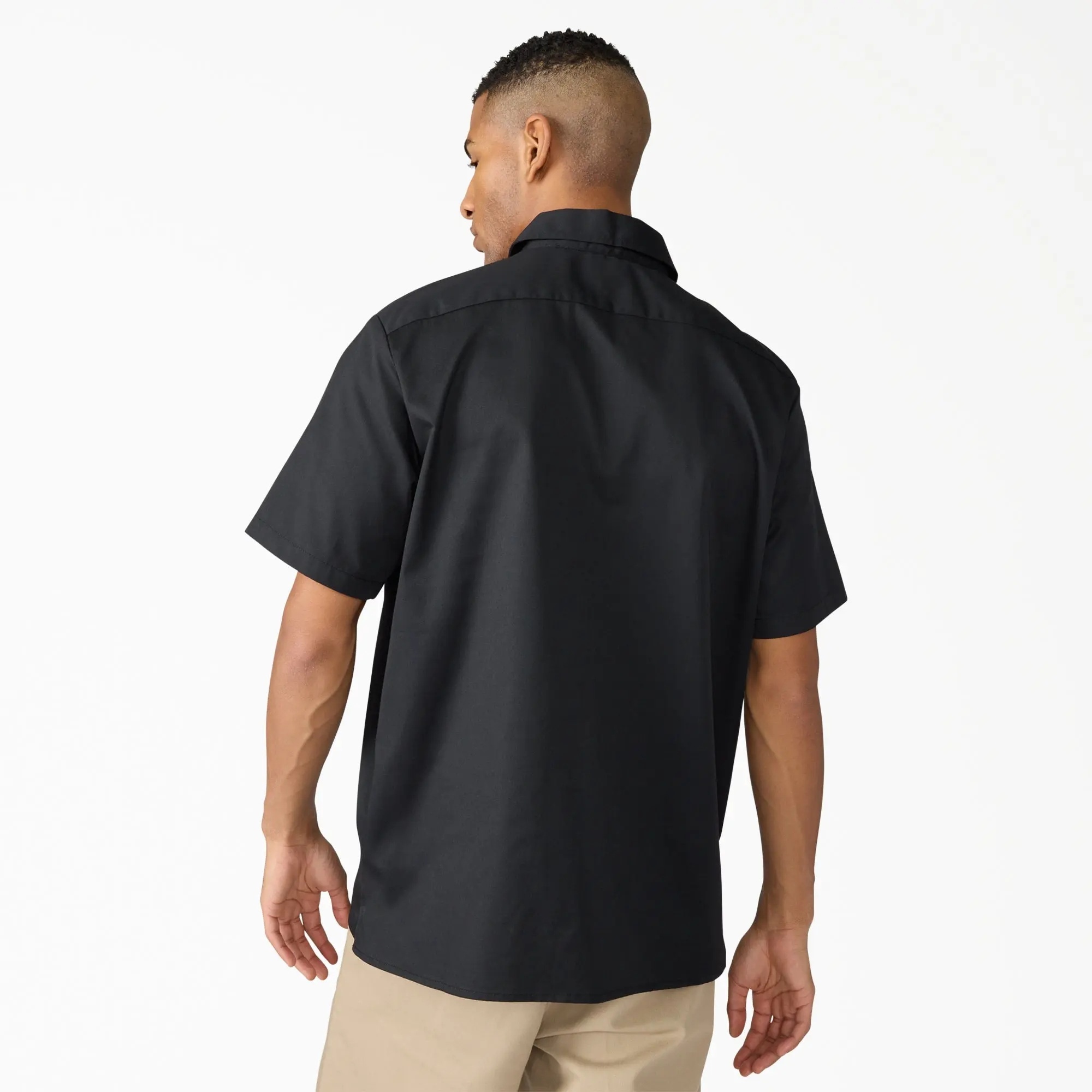 Men's Relaxed Fit 1/4 Zip Short Sleeve Work Shirt