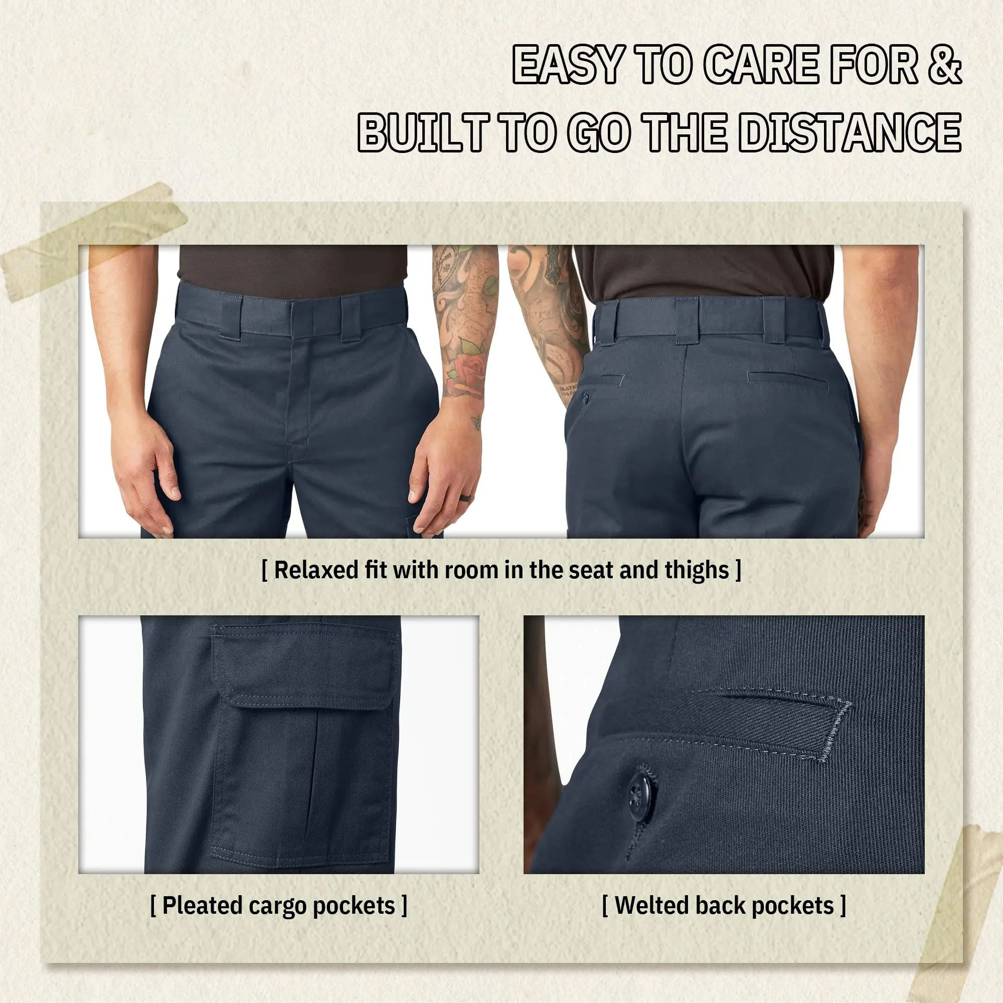 Men's Relaxed Fit Utility Cargo Work Pants