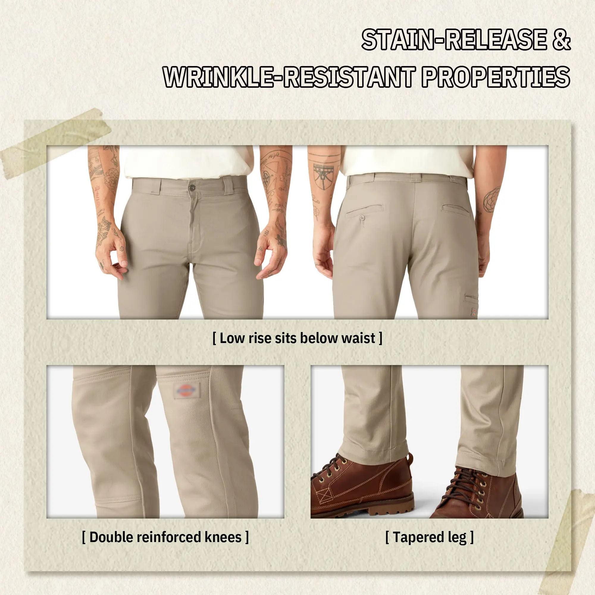 Men's FLEX Slim Fit Double-Knee Work Pants