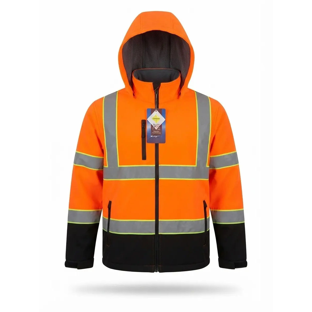 Men's Reflective Hooded Waterproof Work Jacket