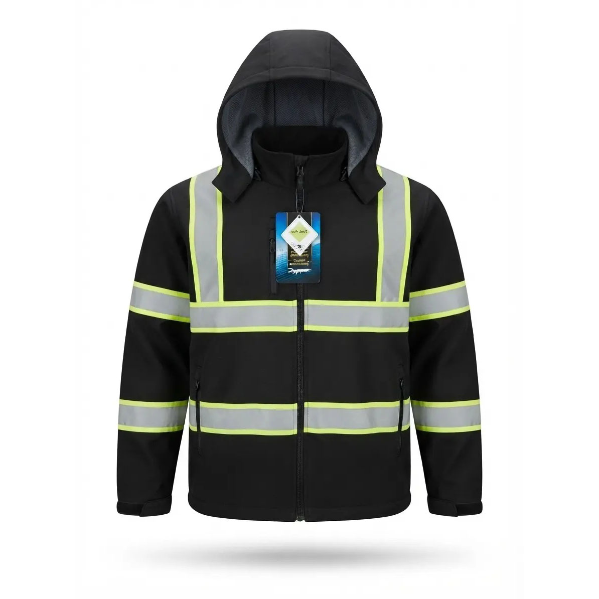 Men's Reflective Hooded Waterproof Work Jacket