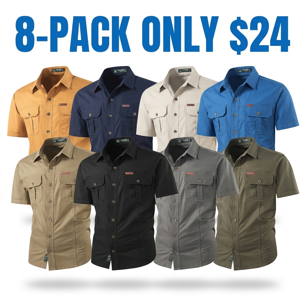 Men's Lightweight Multi-Pocket Outdoor Work Shirt