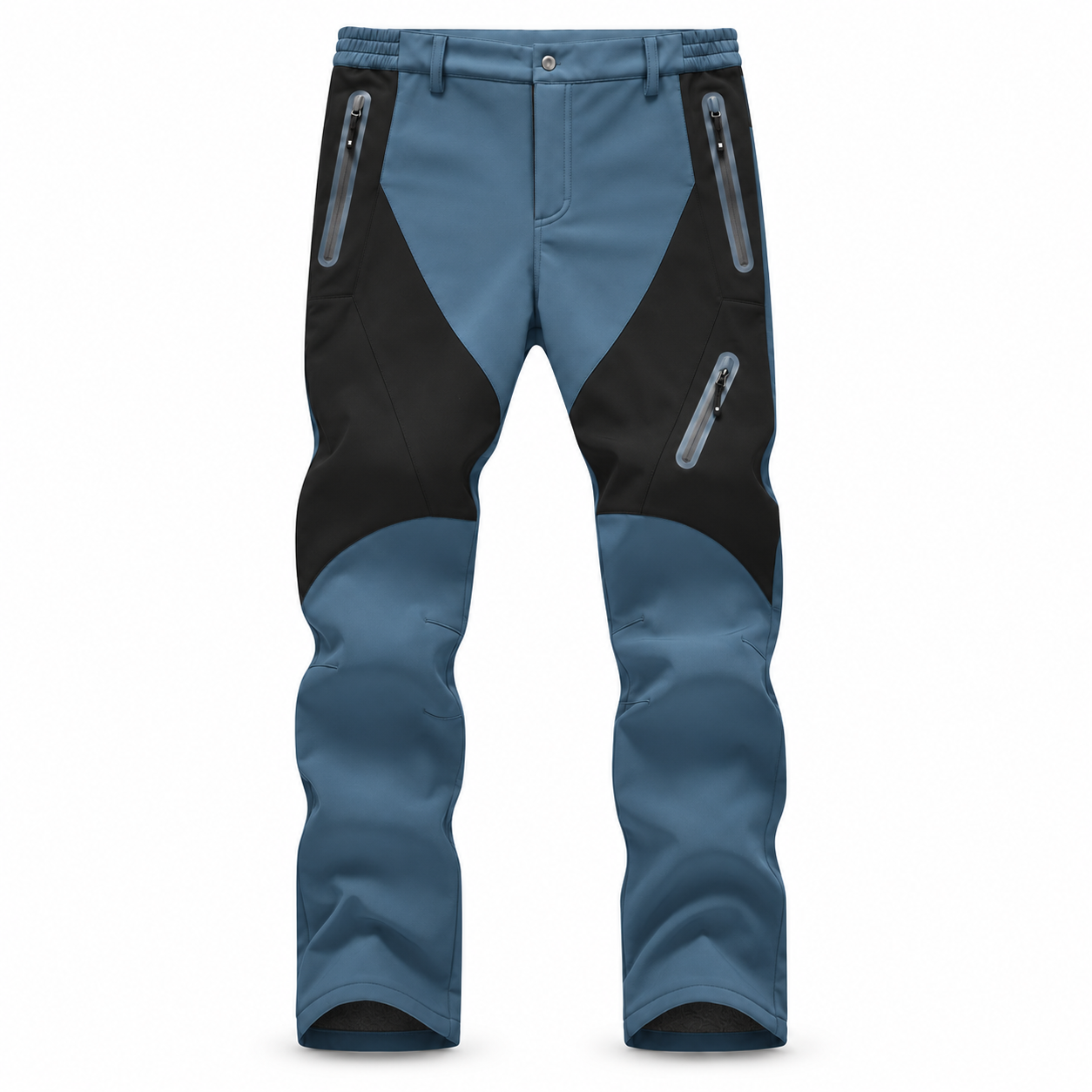 Men's Fleece-Lined Softshell Outdoor Pants Multipack - Zip-Pocket Cold-Weather Trousers