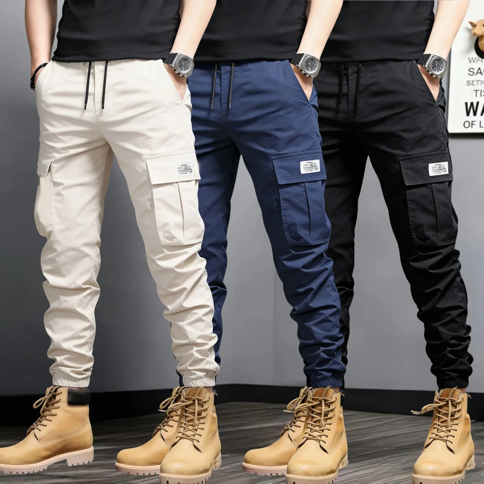 Men's Slim-Fit Multi-Pocket Cargo Joggers