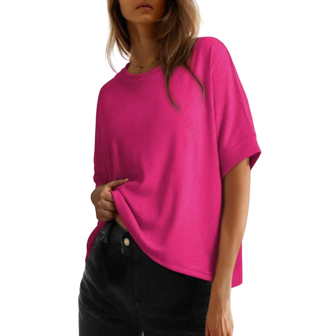 Women's Tops for Women 2026 Loose Oversized Basic Tee Comfortable Soft Fabric Flattering Fit - Womenswear