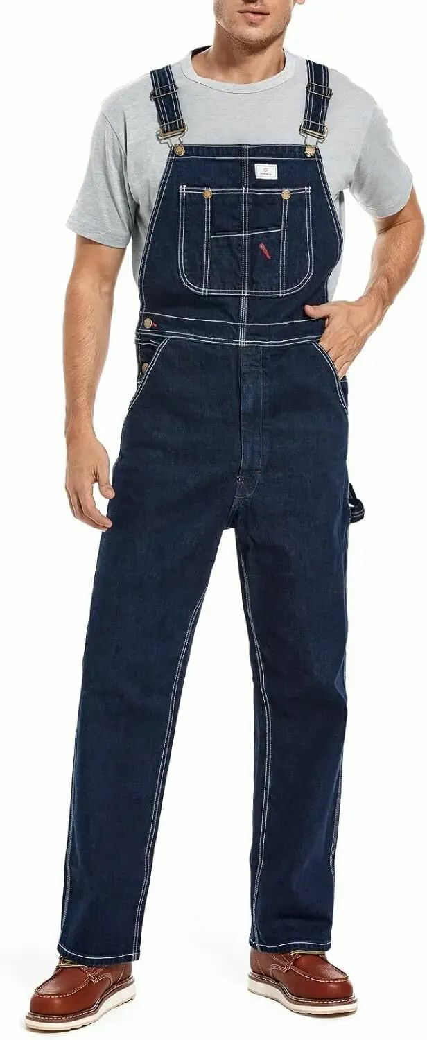 🔥Men's 4-Pack Flex Denim Bib Overalls — Adjustable & Utility Ready