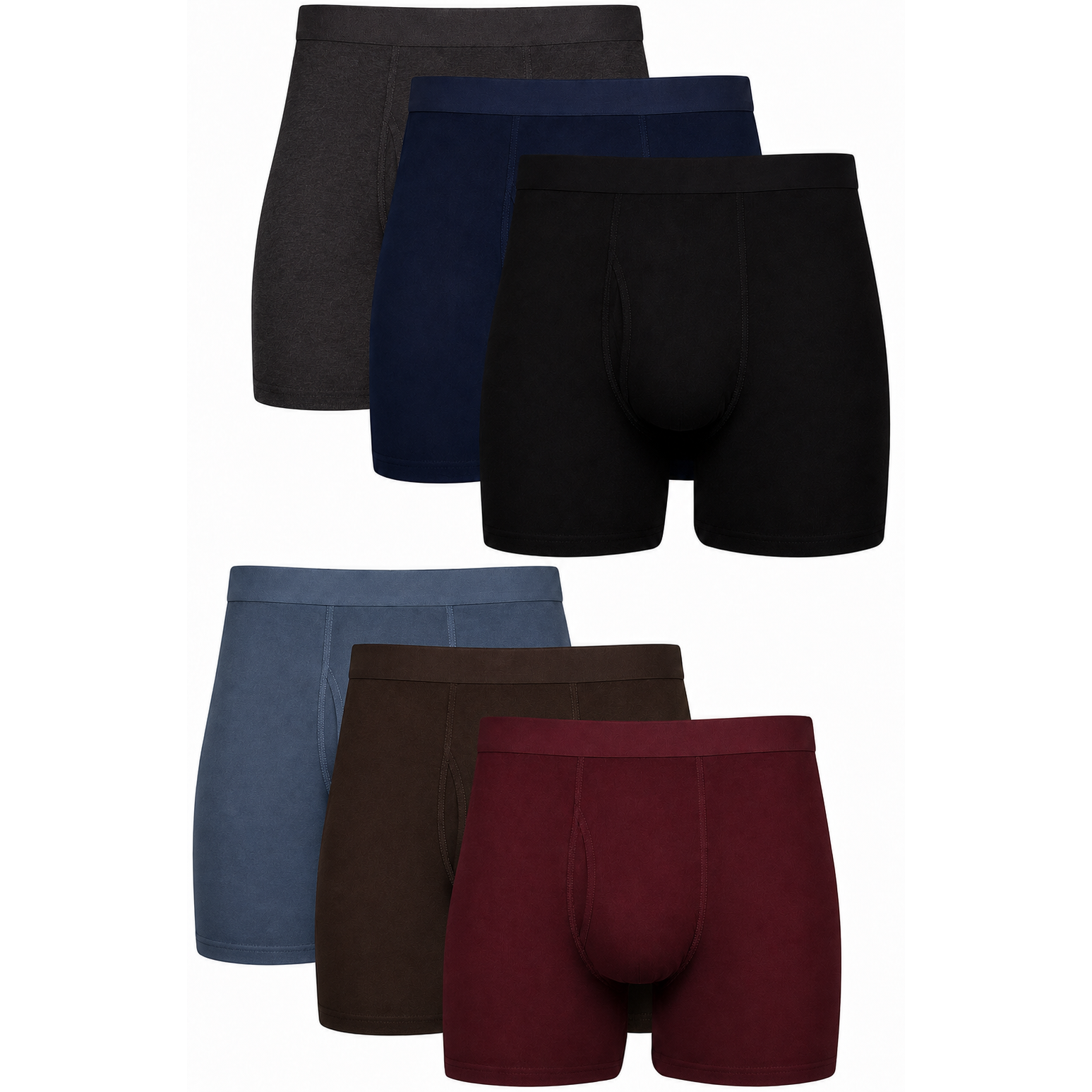 6-Pack Men's Cool & Breathable Cotton Boxer Briefs