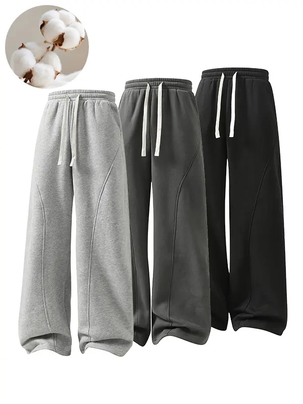 Unisex Fleece-Lined Oversized Sweatpants
