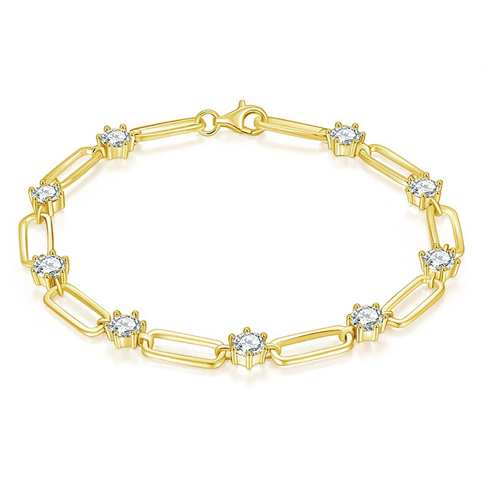 Émélia 18K Gold Paperclip Link Round Bracelet