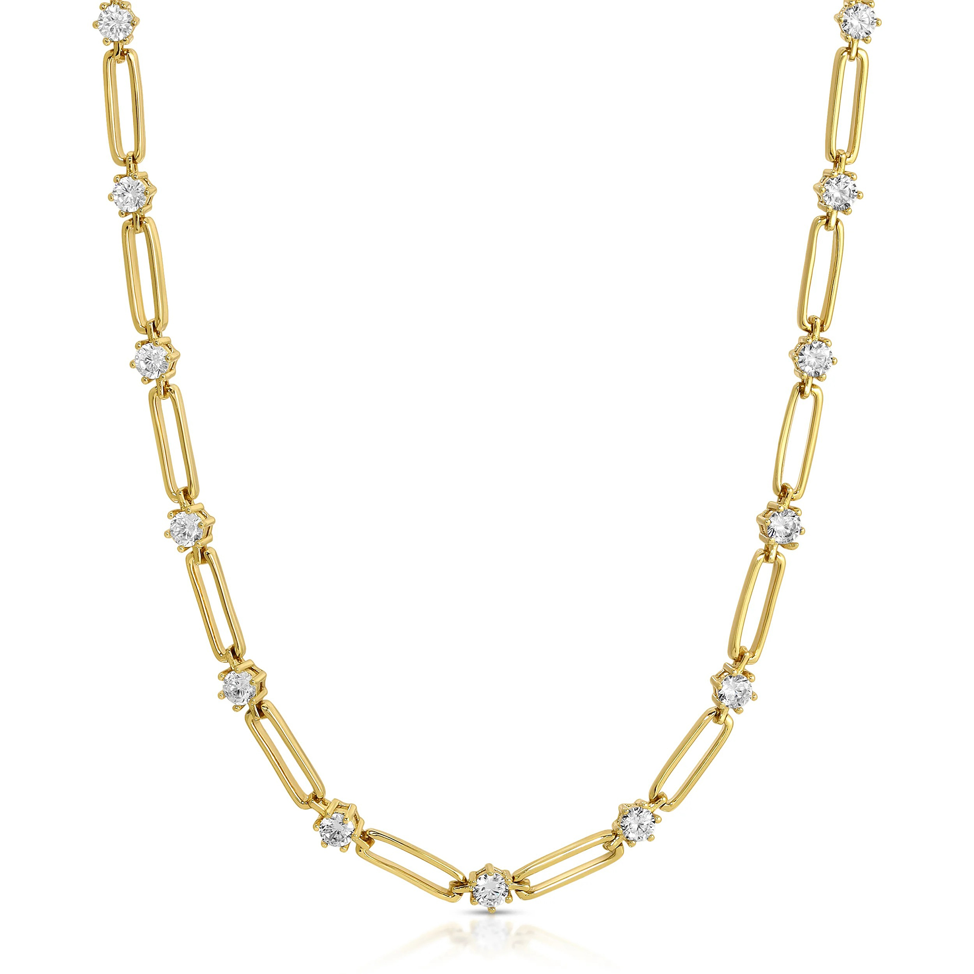 Émélia 18K Gold Paperclip Link Round Necklace