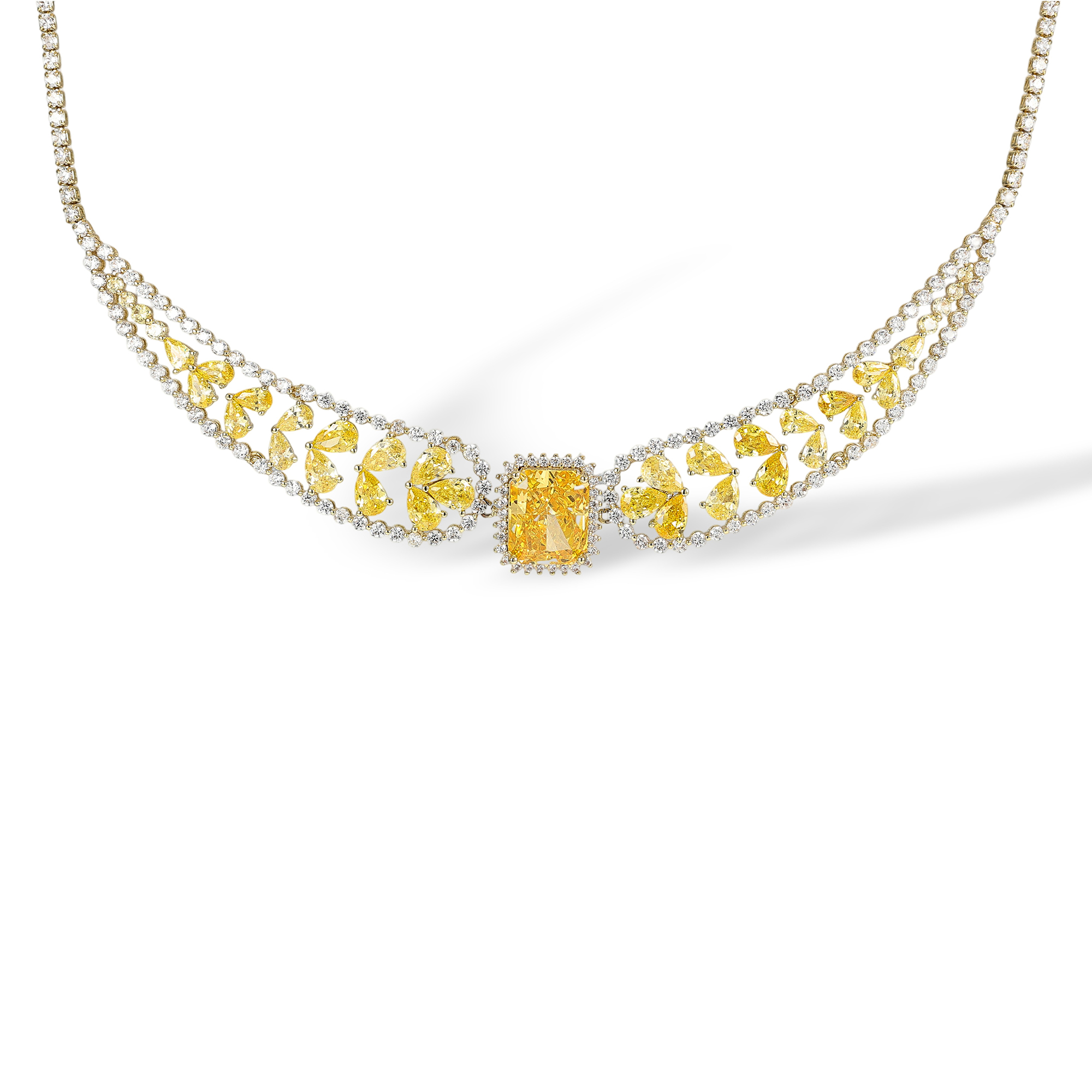 Éricanne Yellow Rectangular Wing Necklace