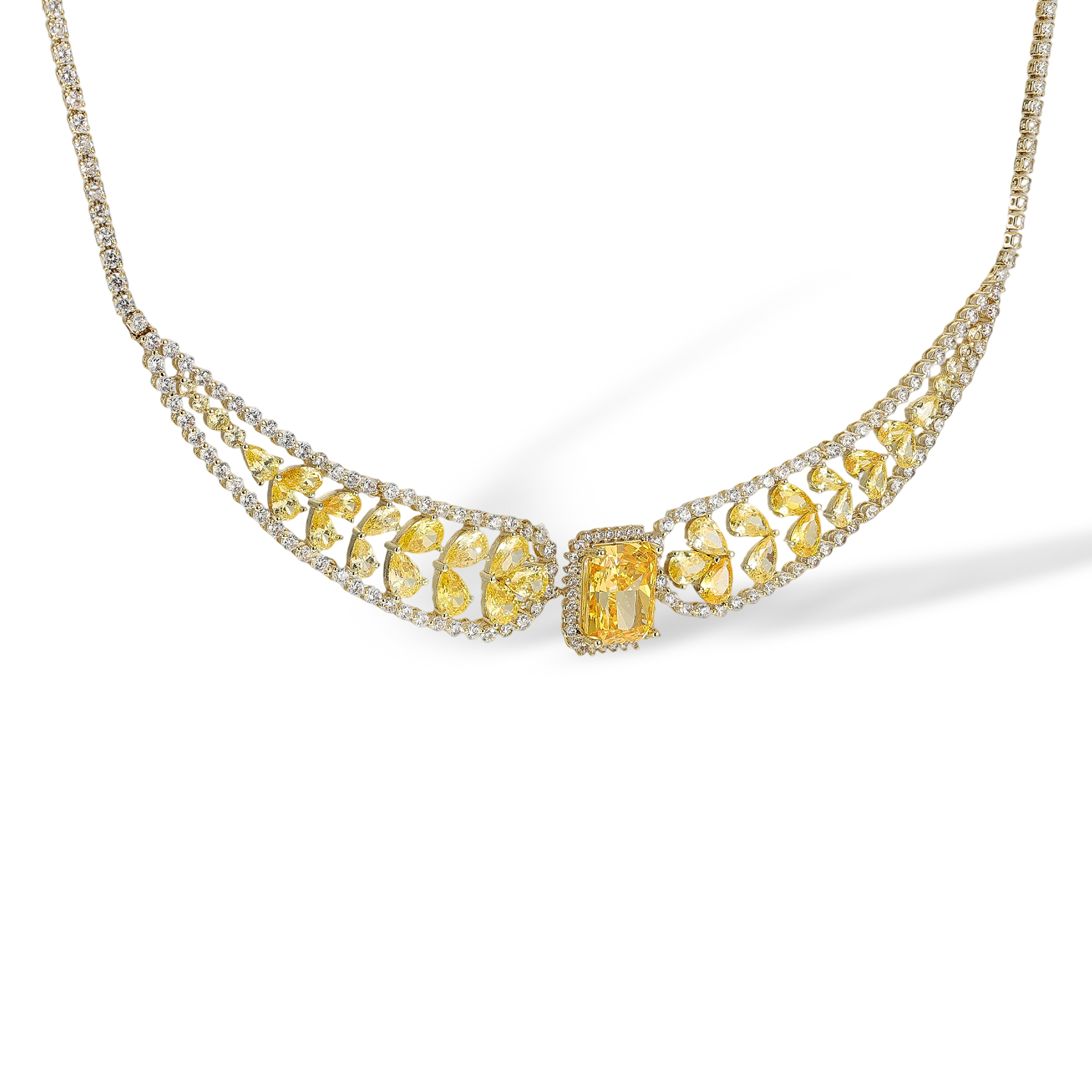 Éricanne Yellow Rectangular Wing Necklace