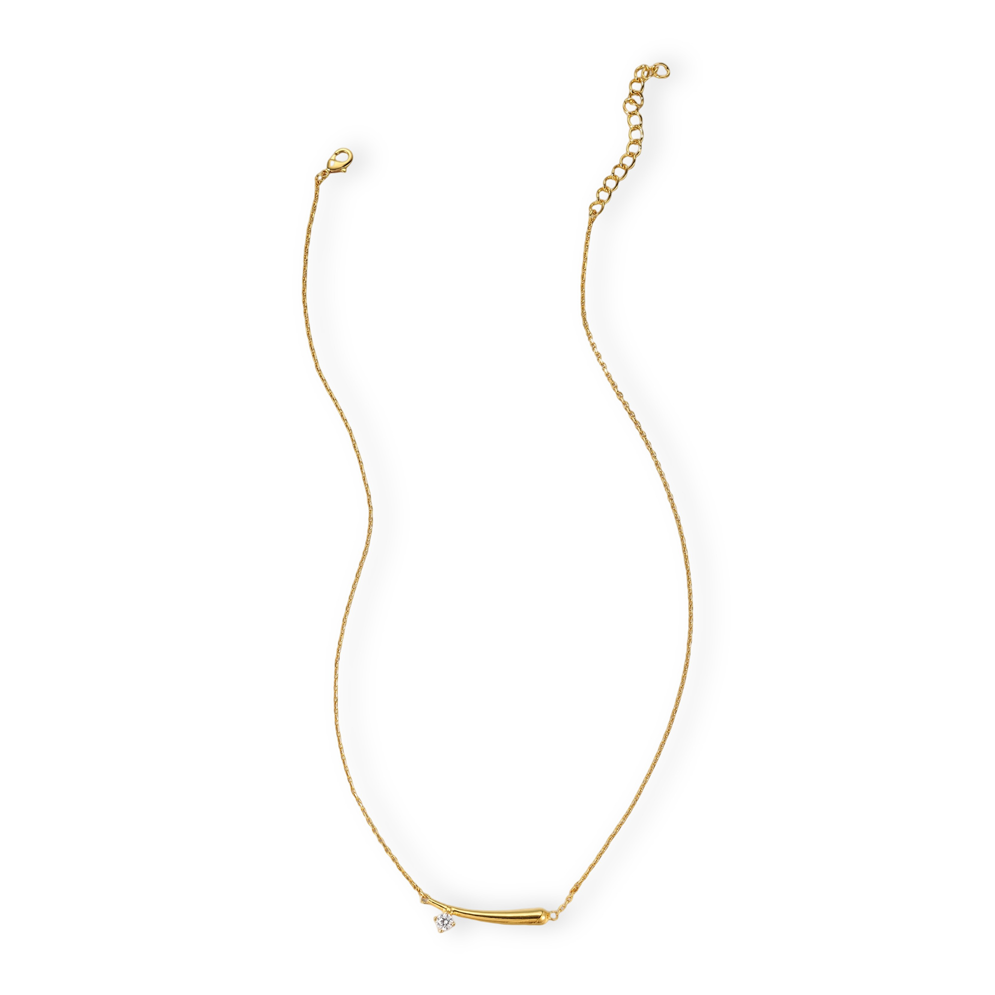 Agatha 18K Gold Curved Bar Necklace
