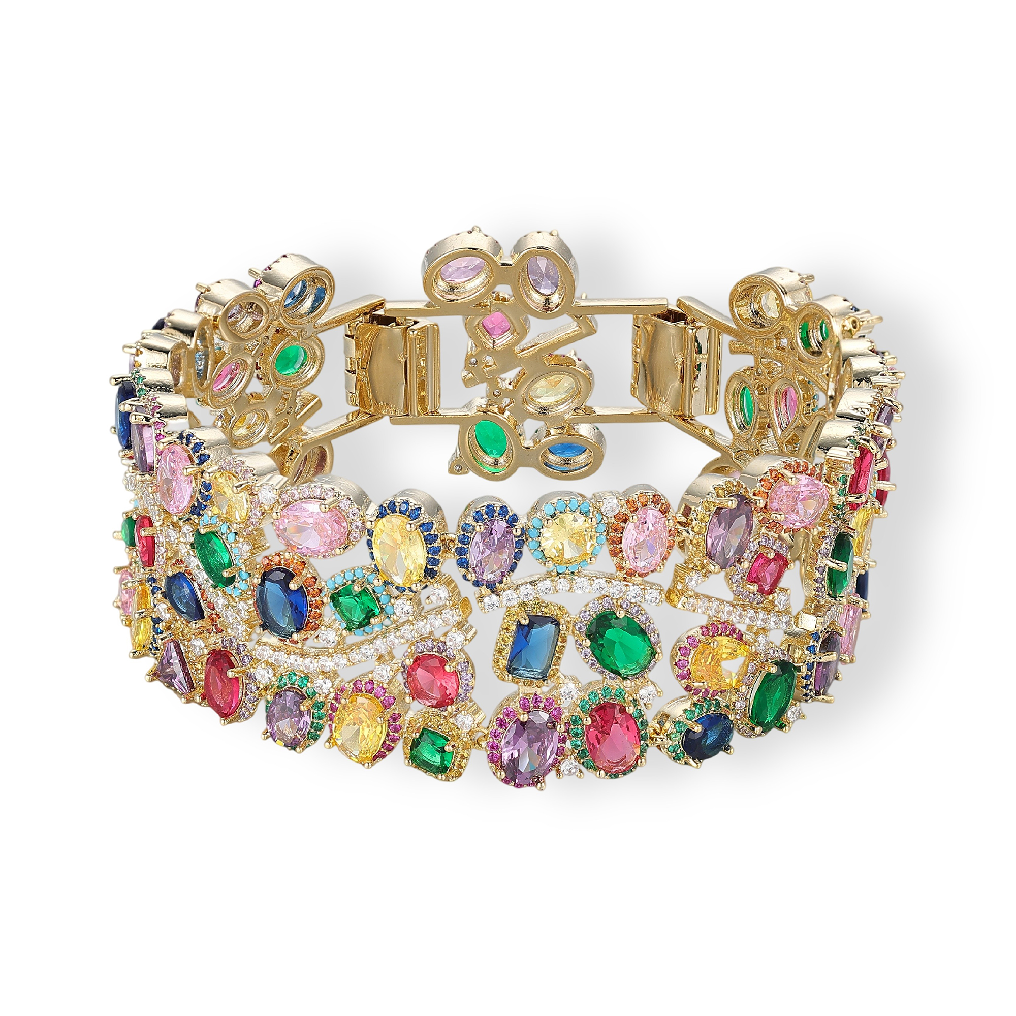 Ariadne 18K Gold Mixed Shape Wide Bracelet