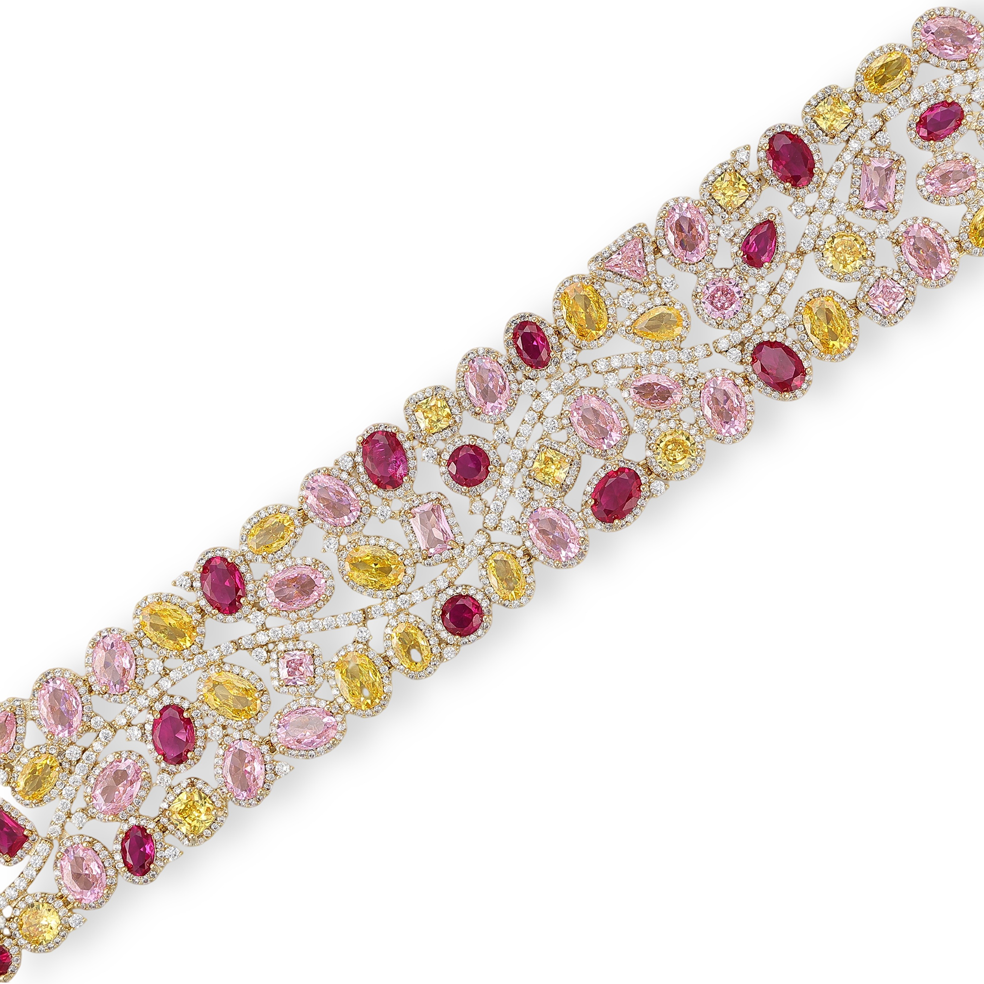 Ariadne 18K Gold Mixed Shape Wide Bracelet