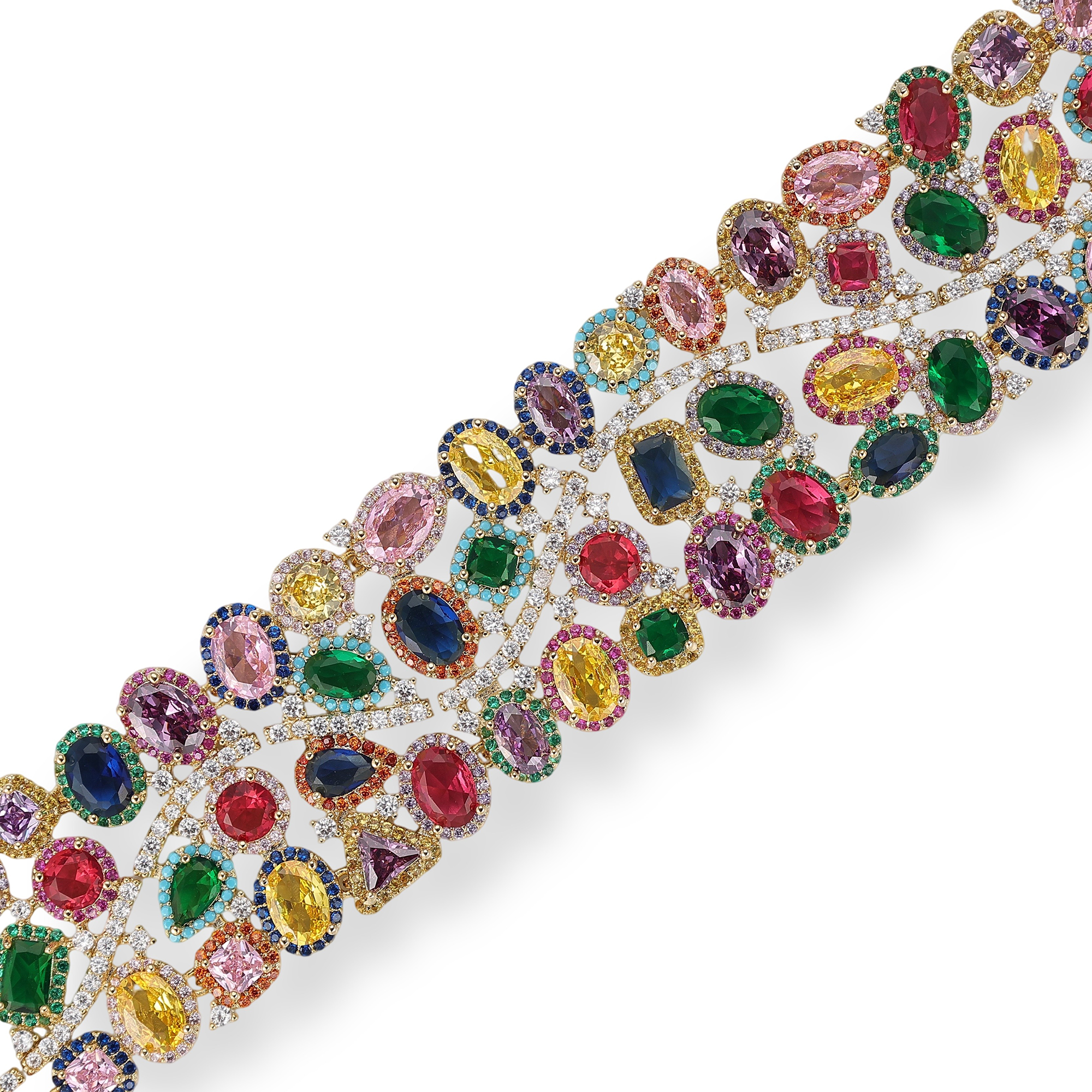 Ariadne 18K Gold Mixed Shape Wide Bracelet