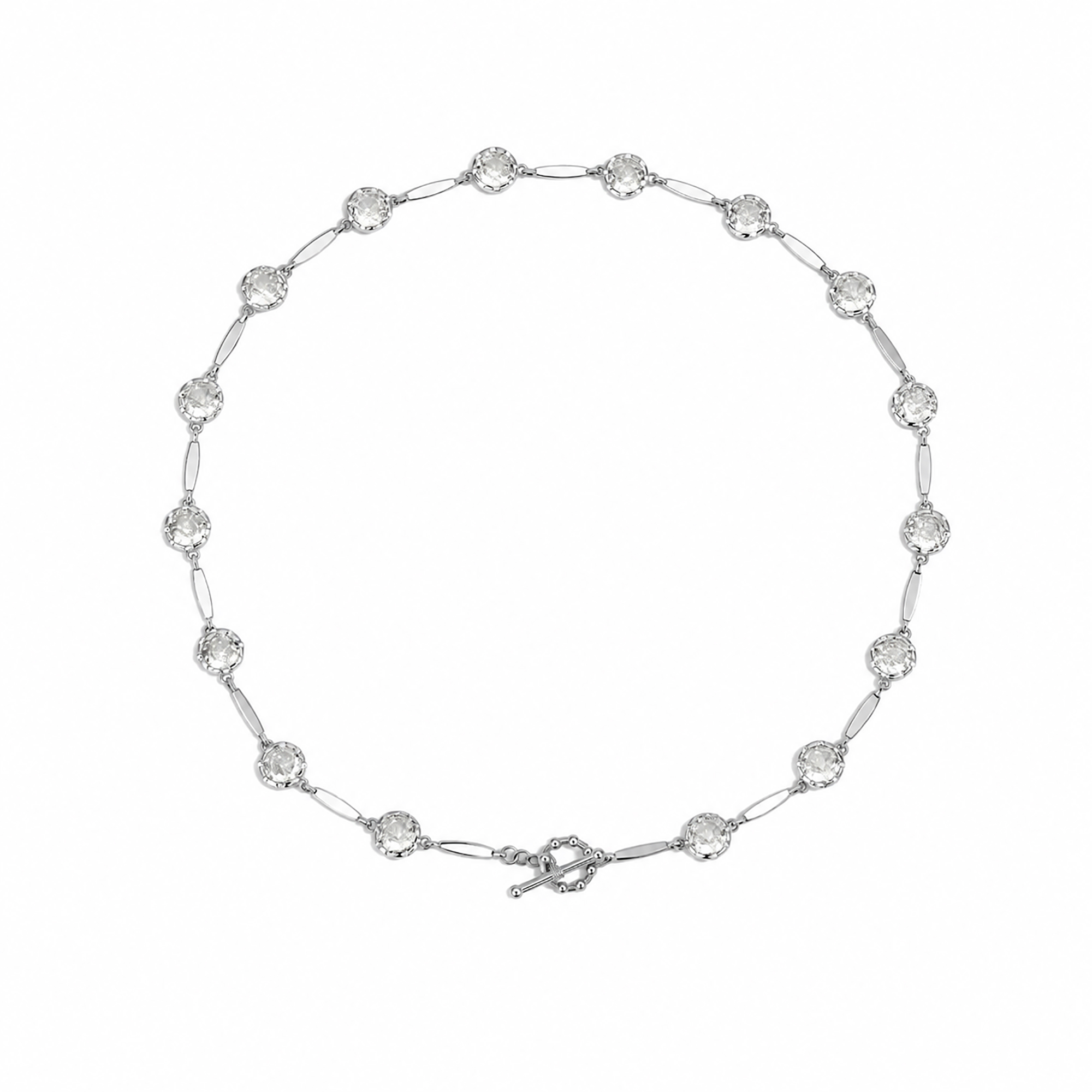 Aubertine 24K Gold Bezel Round Choker Necklace