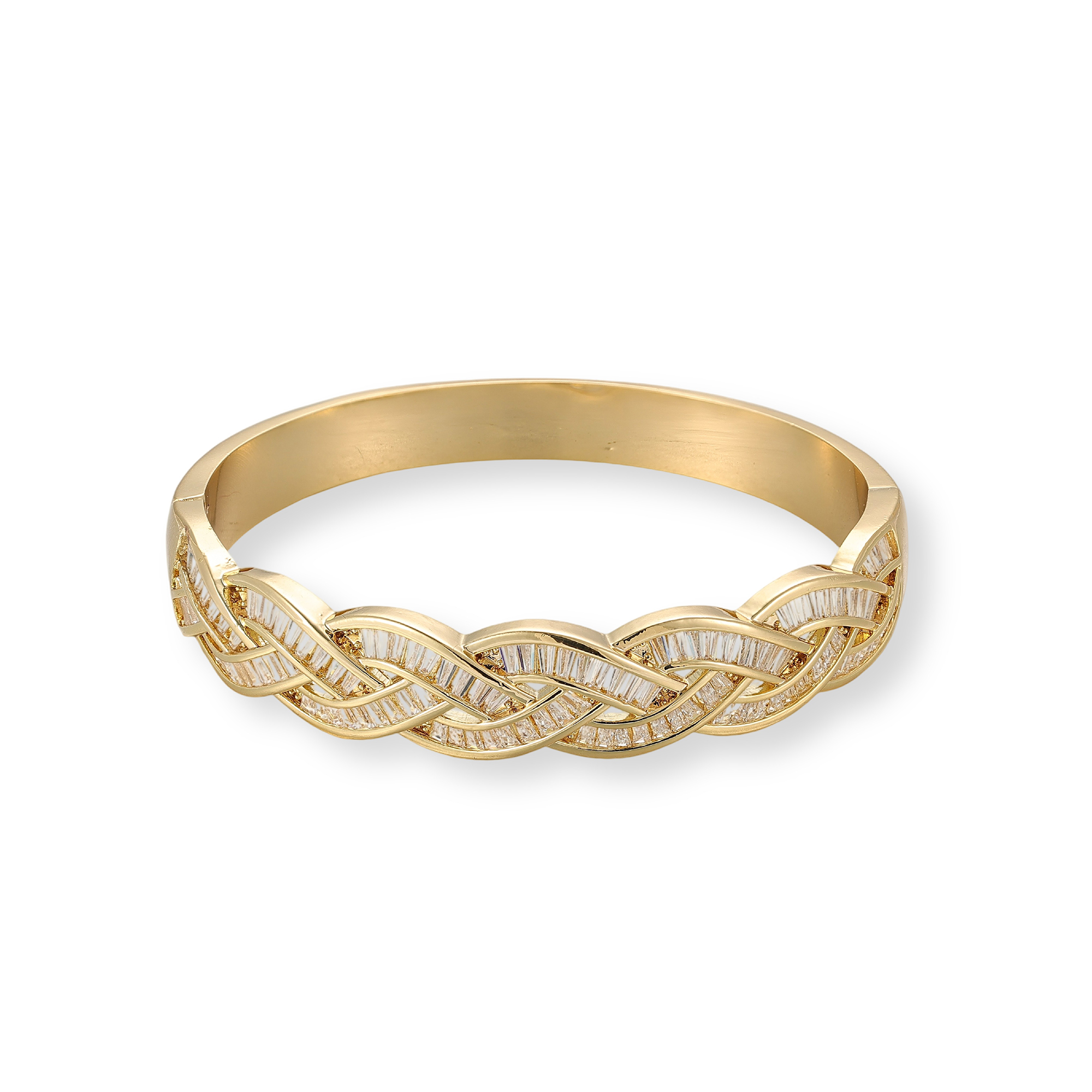 Aurégane 16K Gold Interwoven Baguette Bangle