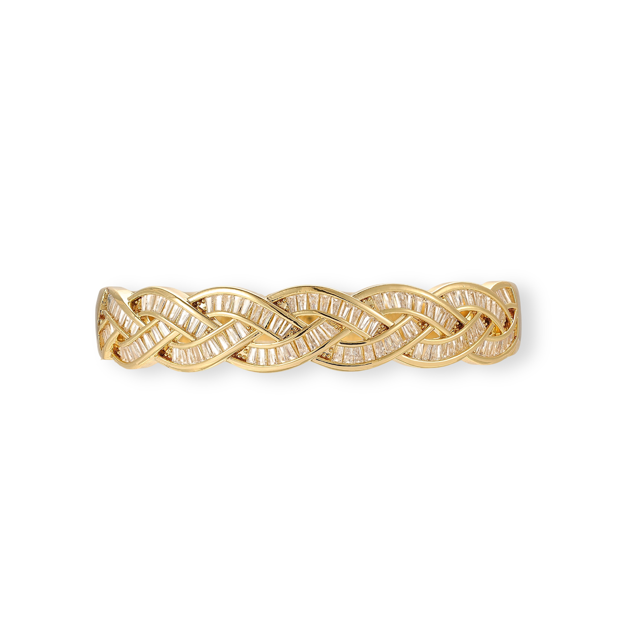 Aurégane 16K Gold Interwoven Baguette Bangle