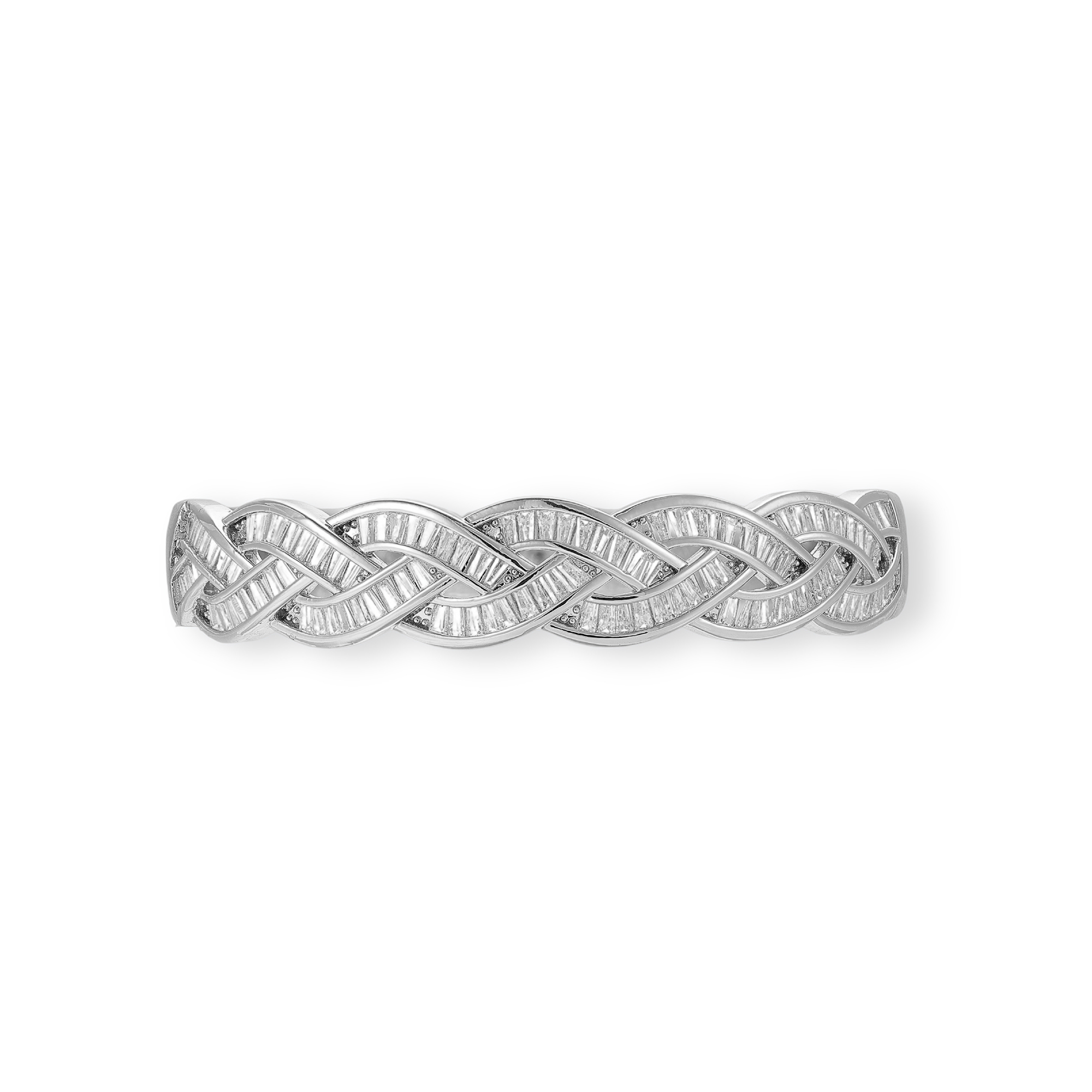 Aurégane 16K Gold Interwoven Baguette Bangle