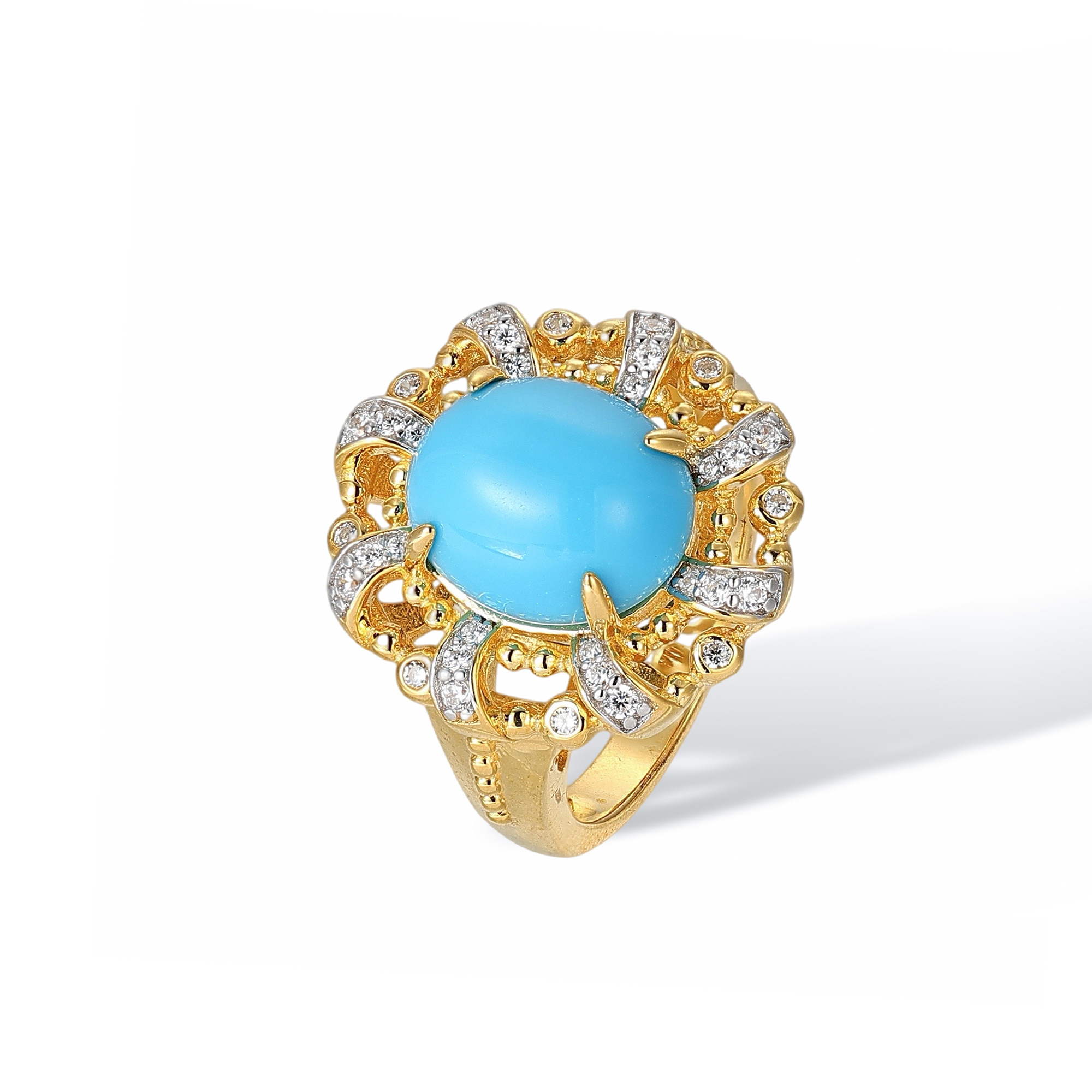 Azénor Turquoise Oval Filigree Ring