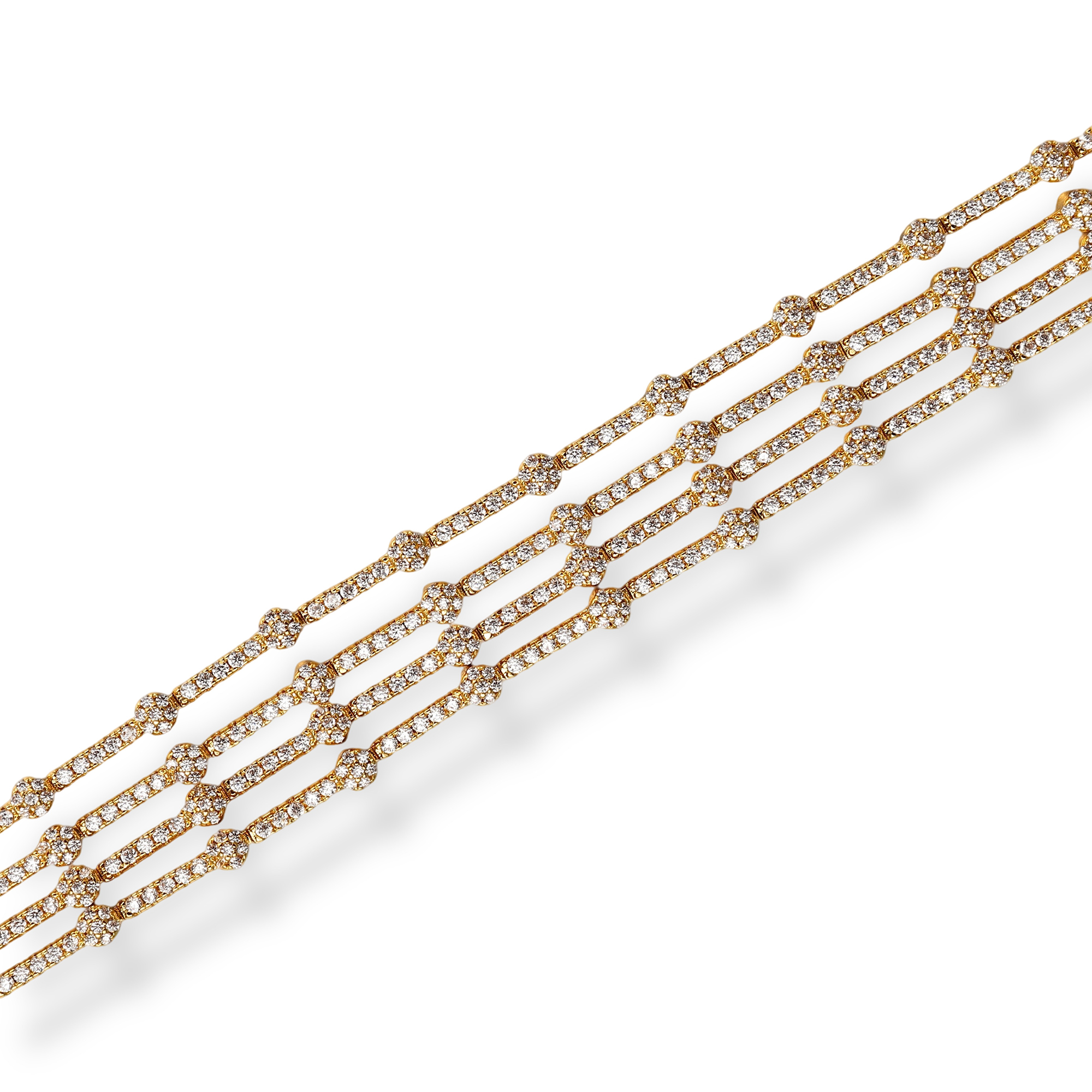 Bérénille 18K Gold Multi-Strand Pavé Bracelet