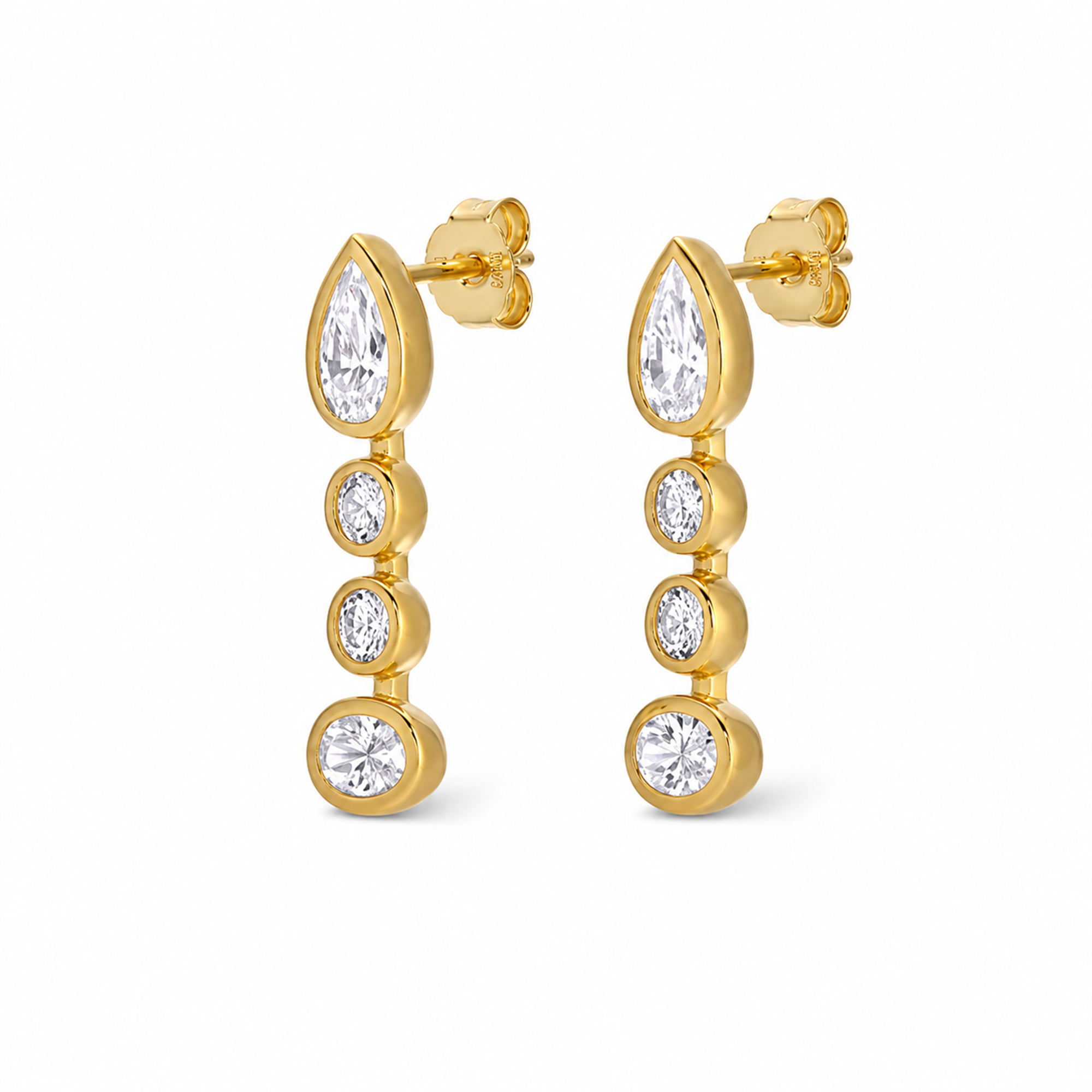 Bertrada 18K Gold Mixed Shape Drop Earrings