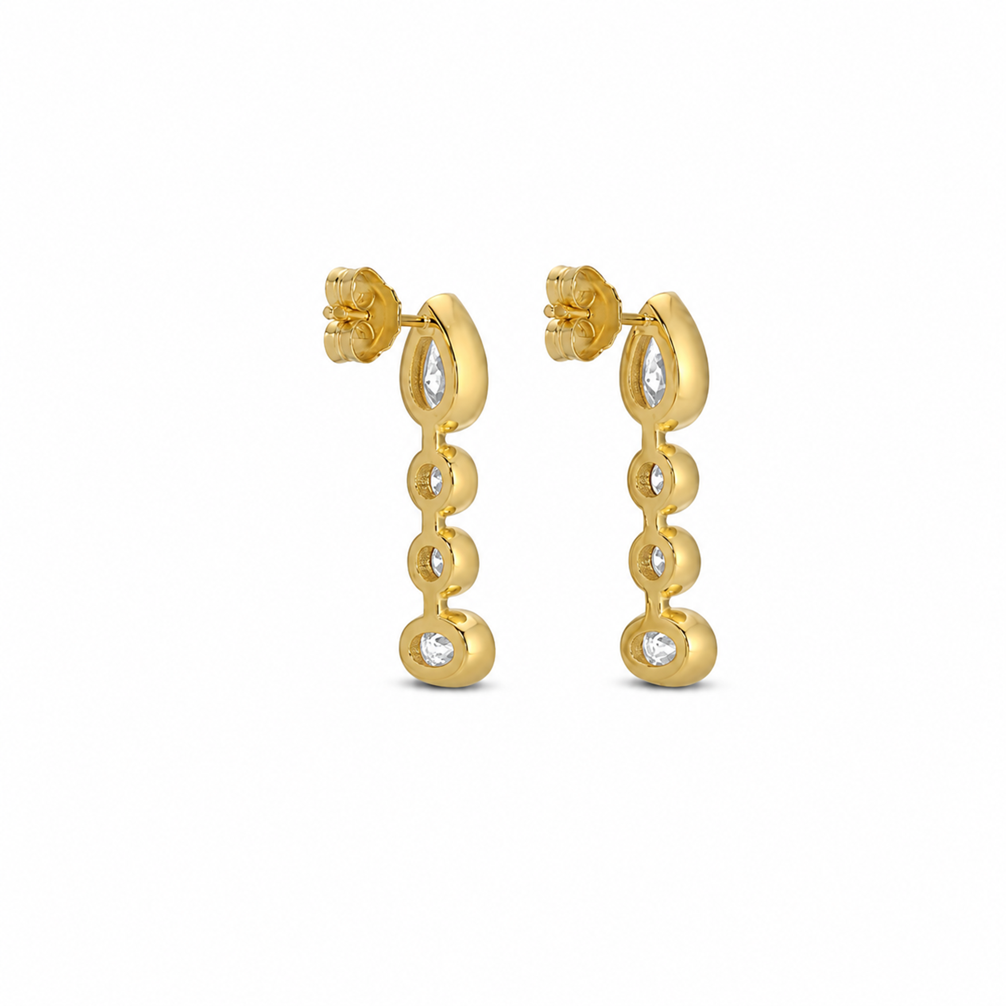 Bertrada 18K Gold Mixed Shape Drop Earrings