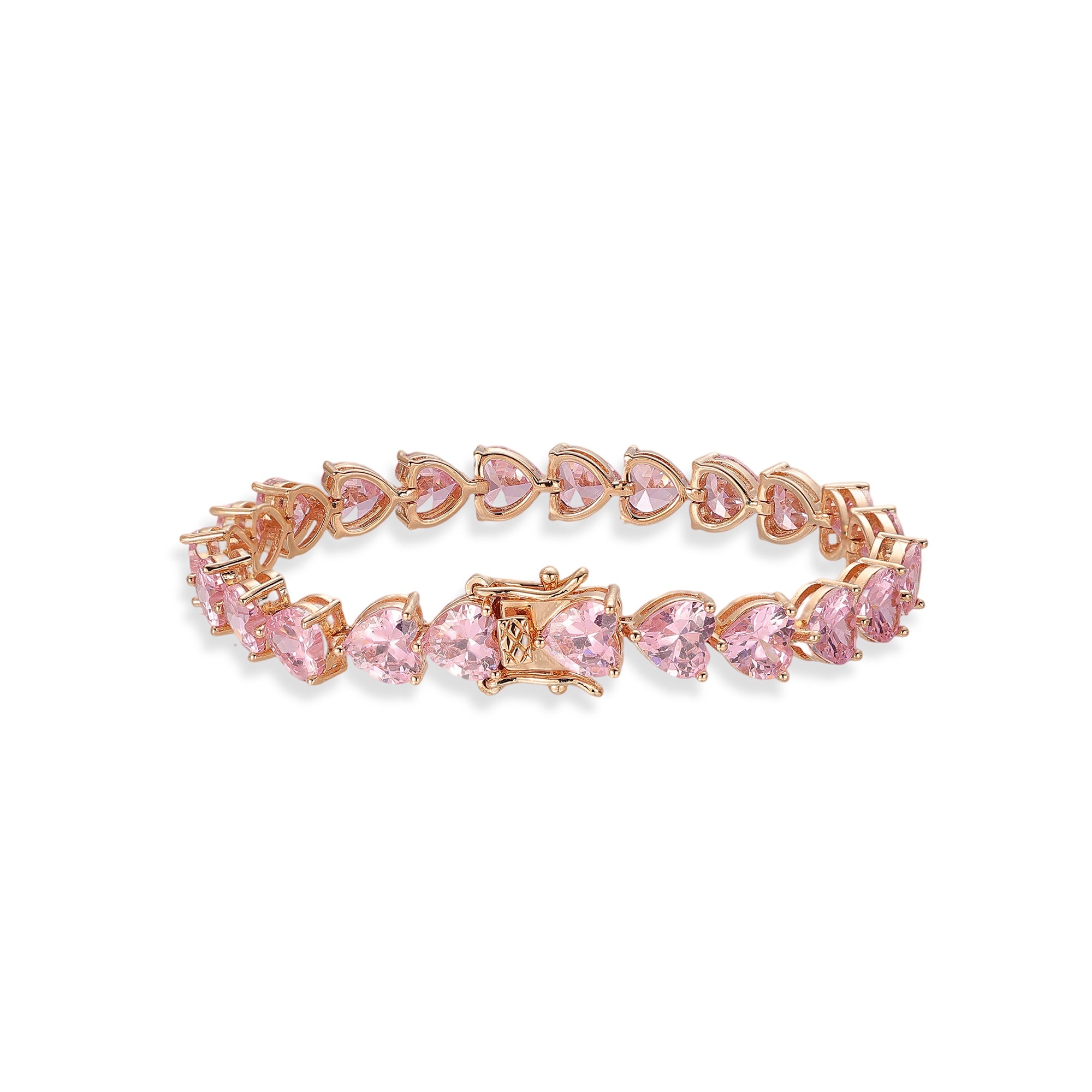 Birgit Pink Heart Tennis Bracelet
