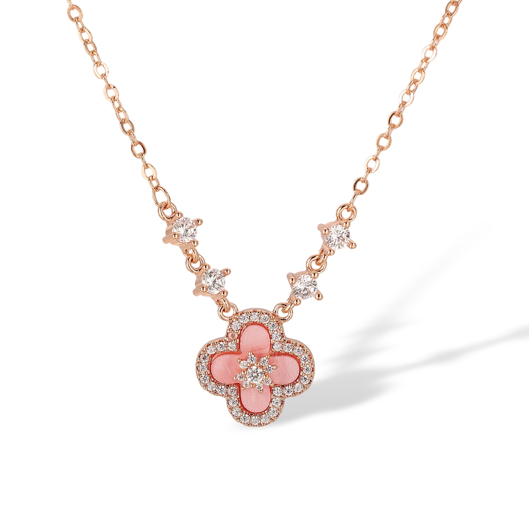 Bonifacie Pink Trèfle Necklace