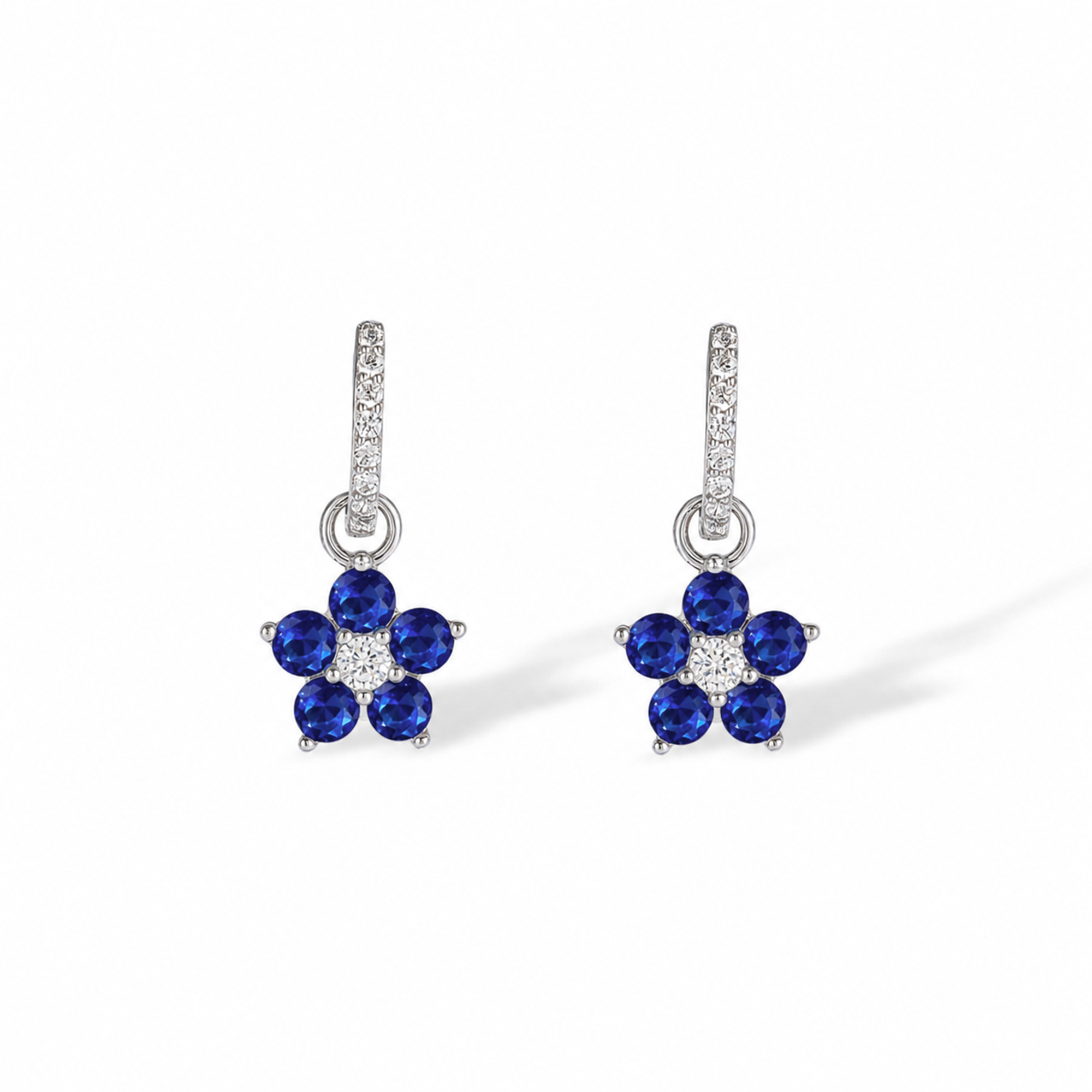 Bravoure White Floral Huggie Earrings