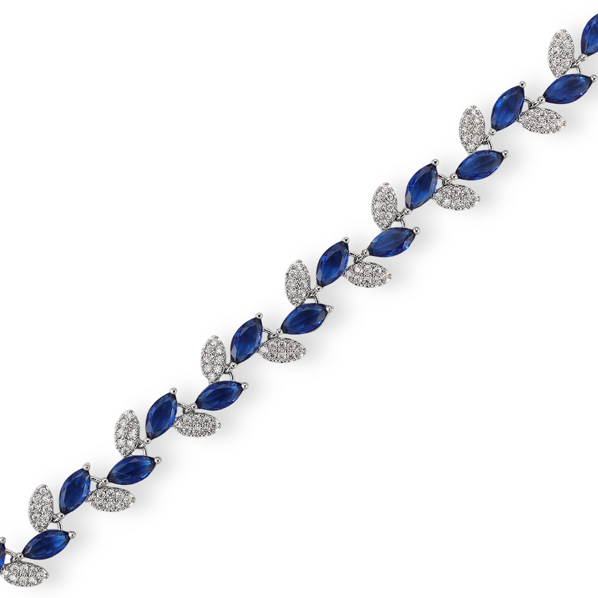 Célisande Navy Blue Leaf Vine Bracelet 