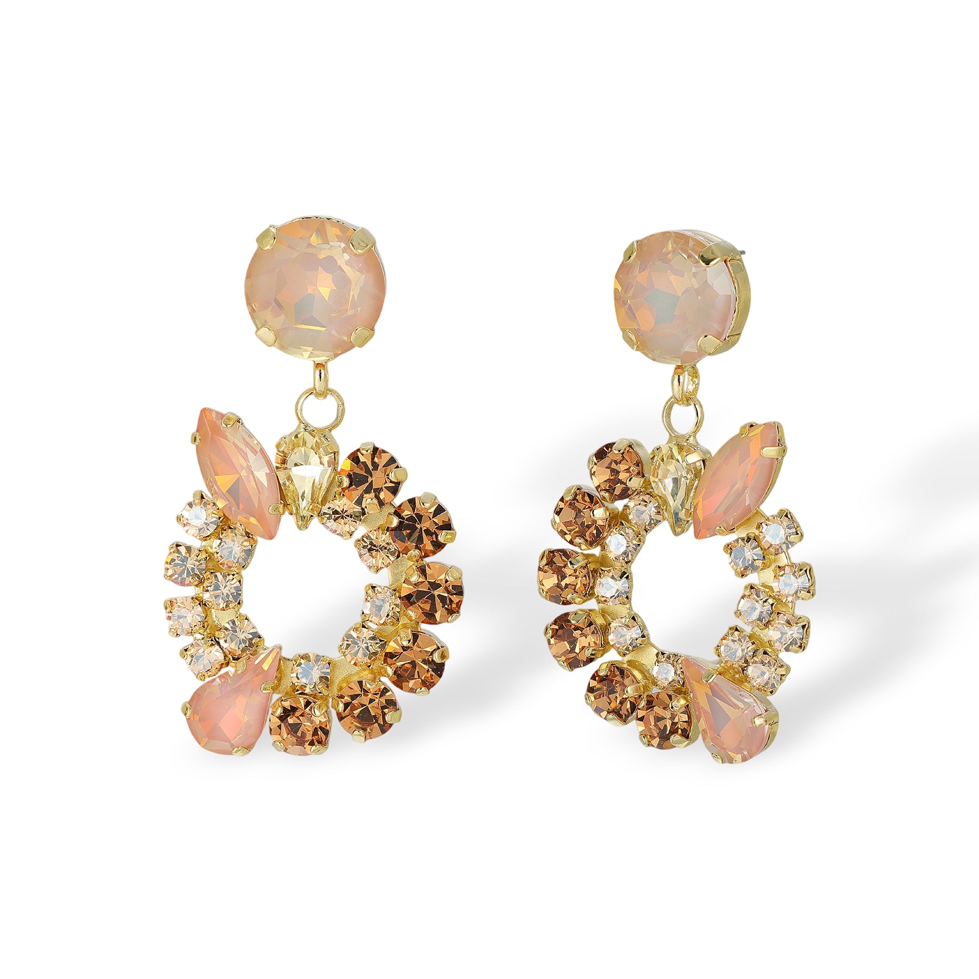 Calla Mixed Shape Hollow Circle Drop Earrings