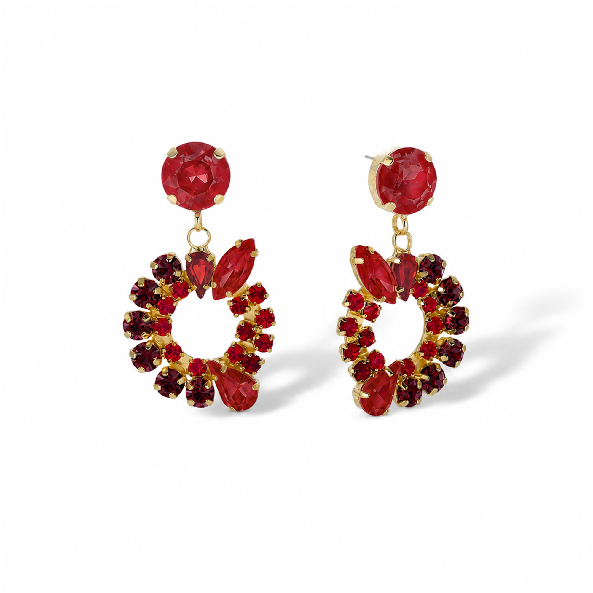 Calla Mixed Shape Hollow Circle Drop Earrings