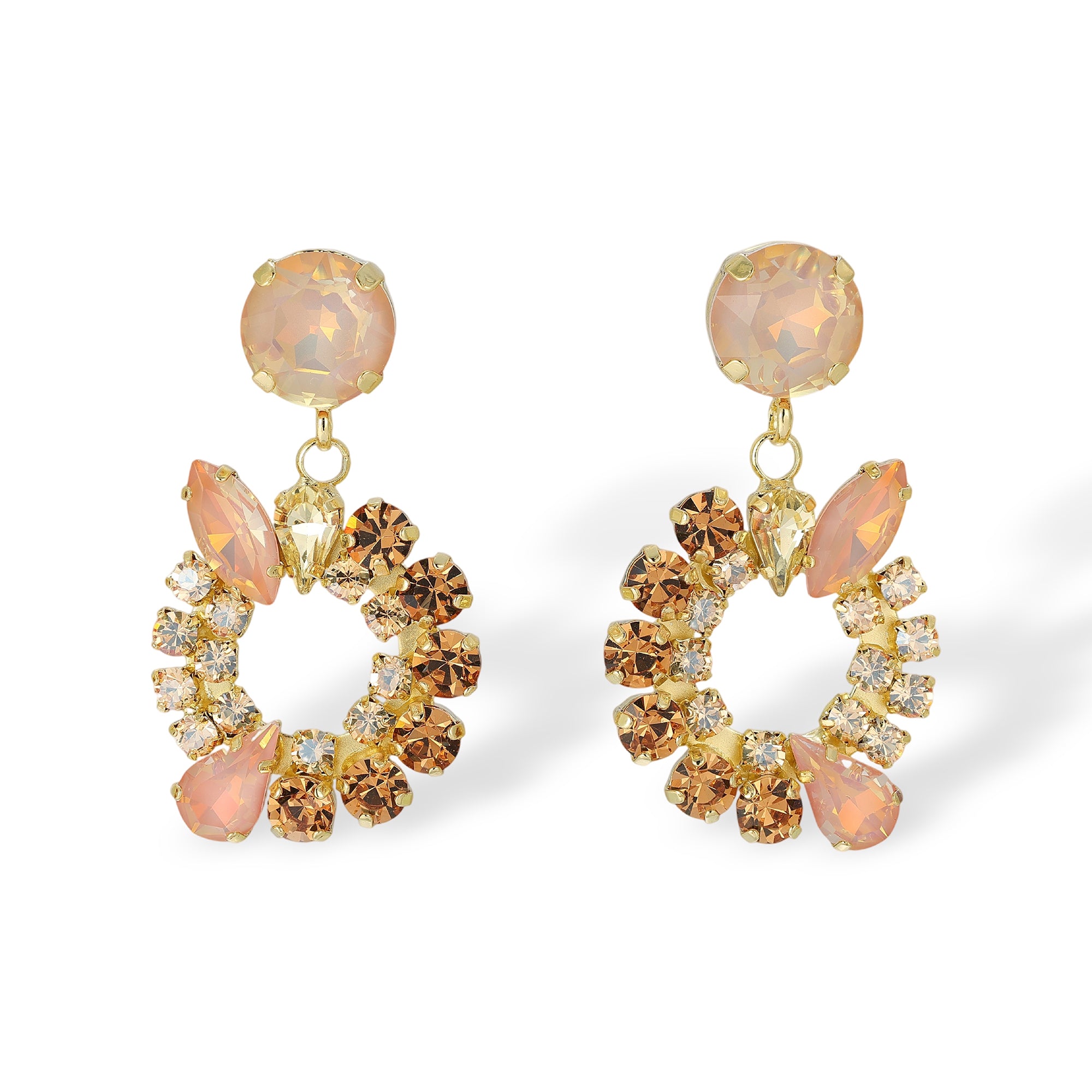 Calla Mixed Shape Hollow Circle Drop Earrings